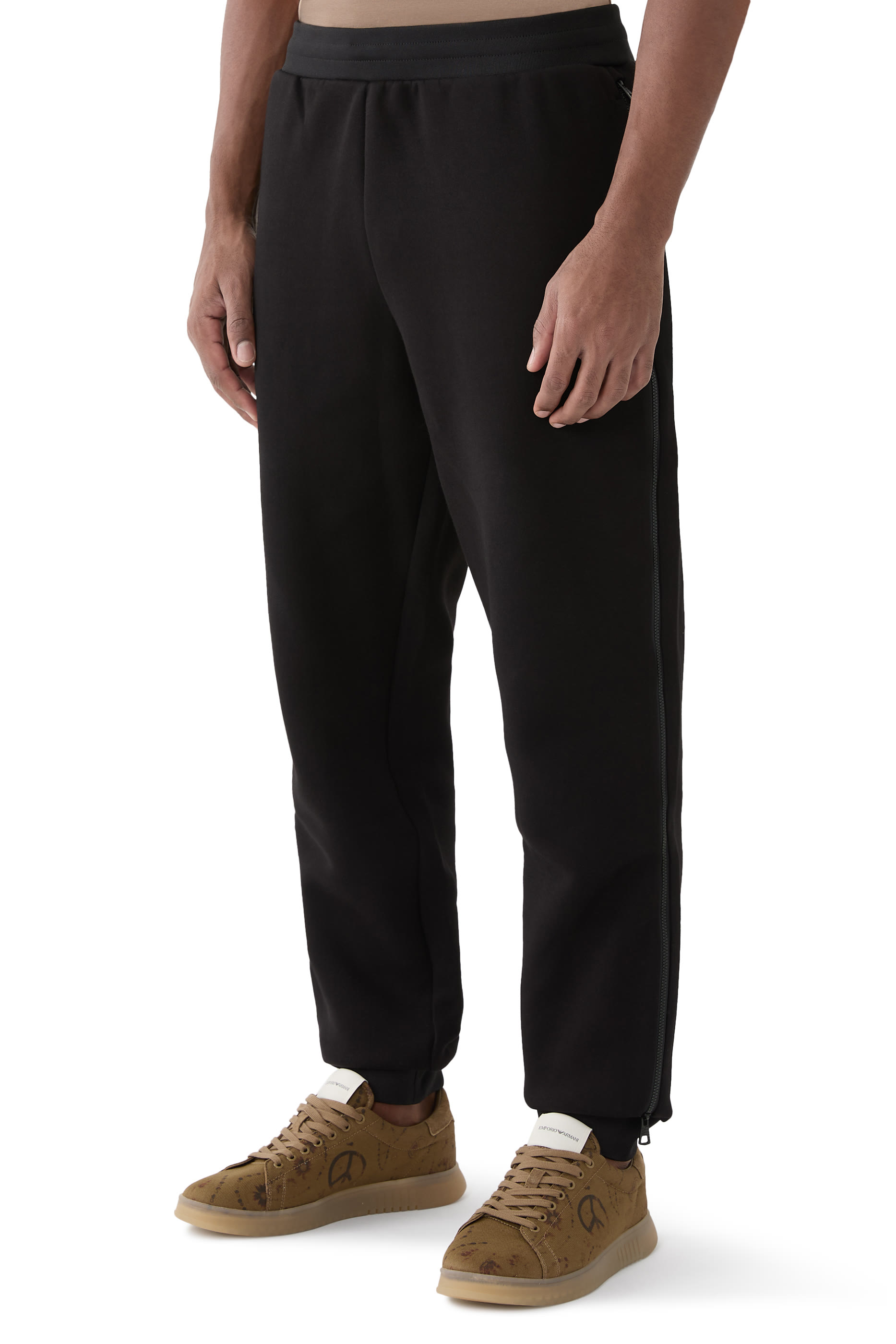 بنطال رياضي بشعار الماركة قطن