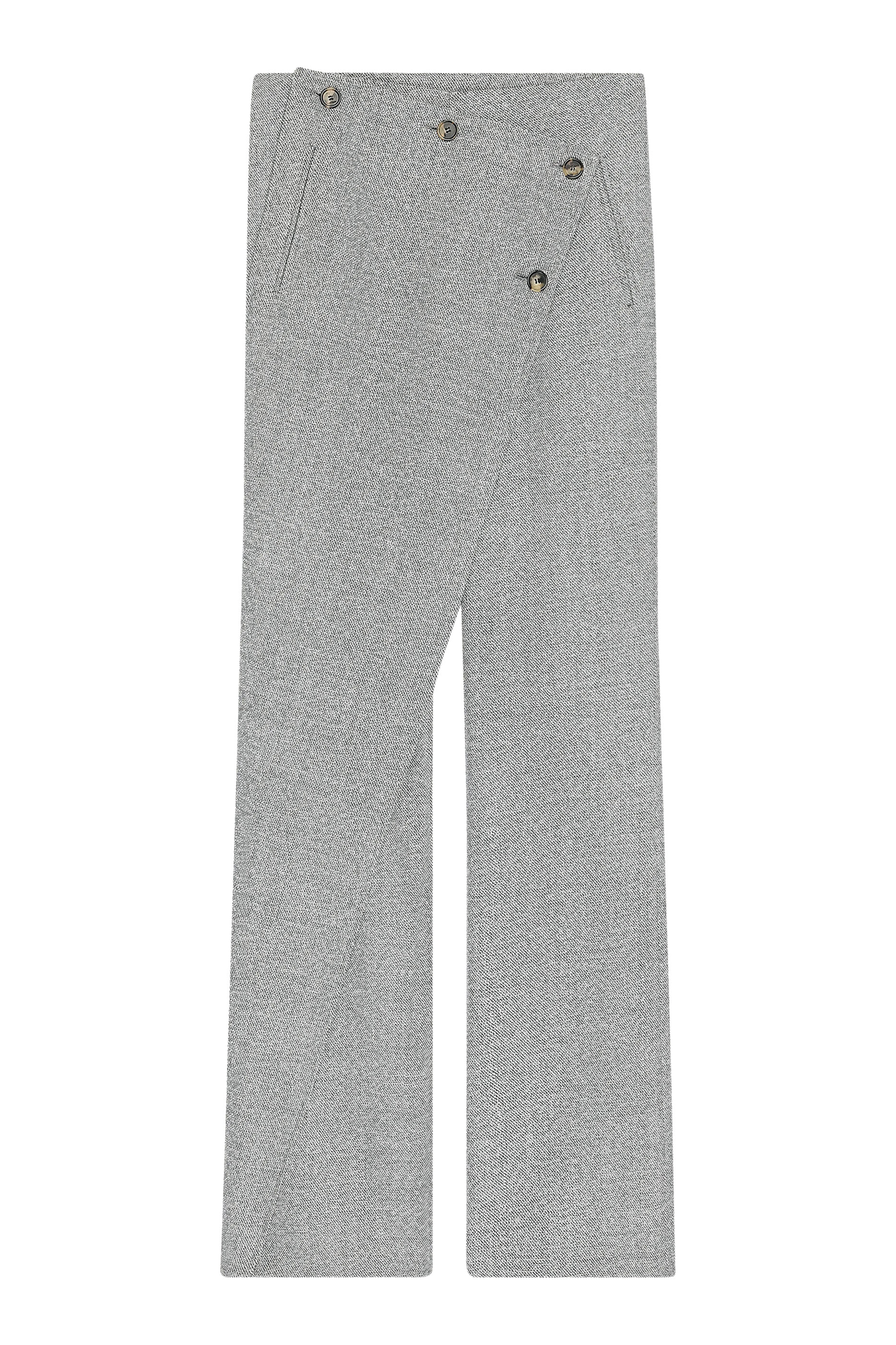 بنطال بجزء مائل صوف بارز الملمس