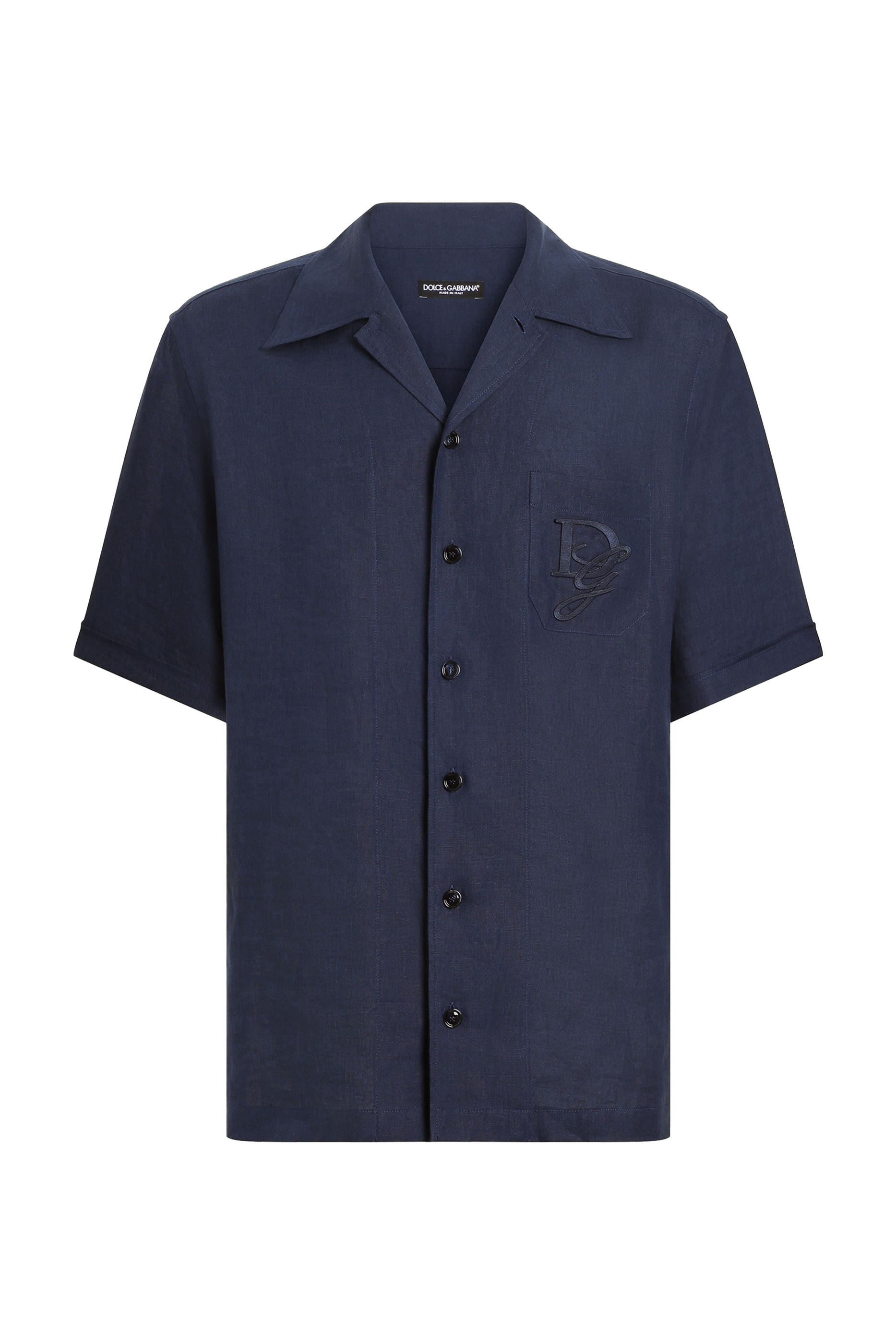 قميص مطرز بشعار الماركة كتان