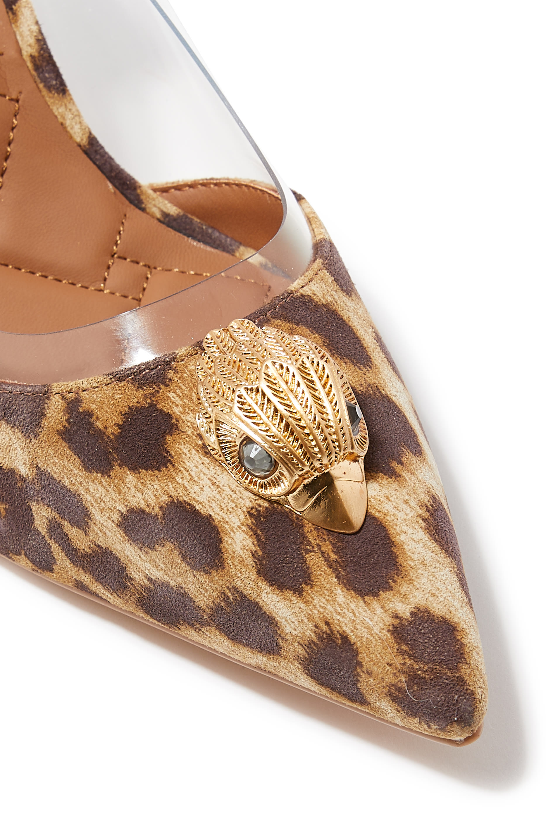 حذاء كلاسيكي بلجرافيا 85 بكعب وحلية شعار الماركة فينيل