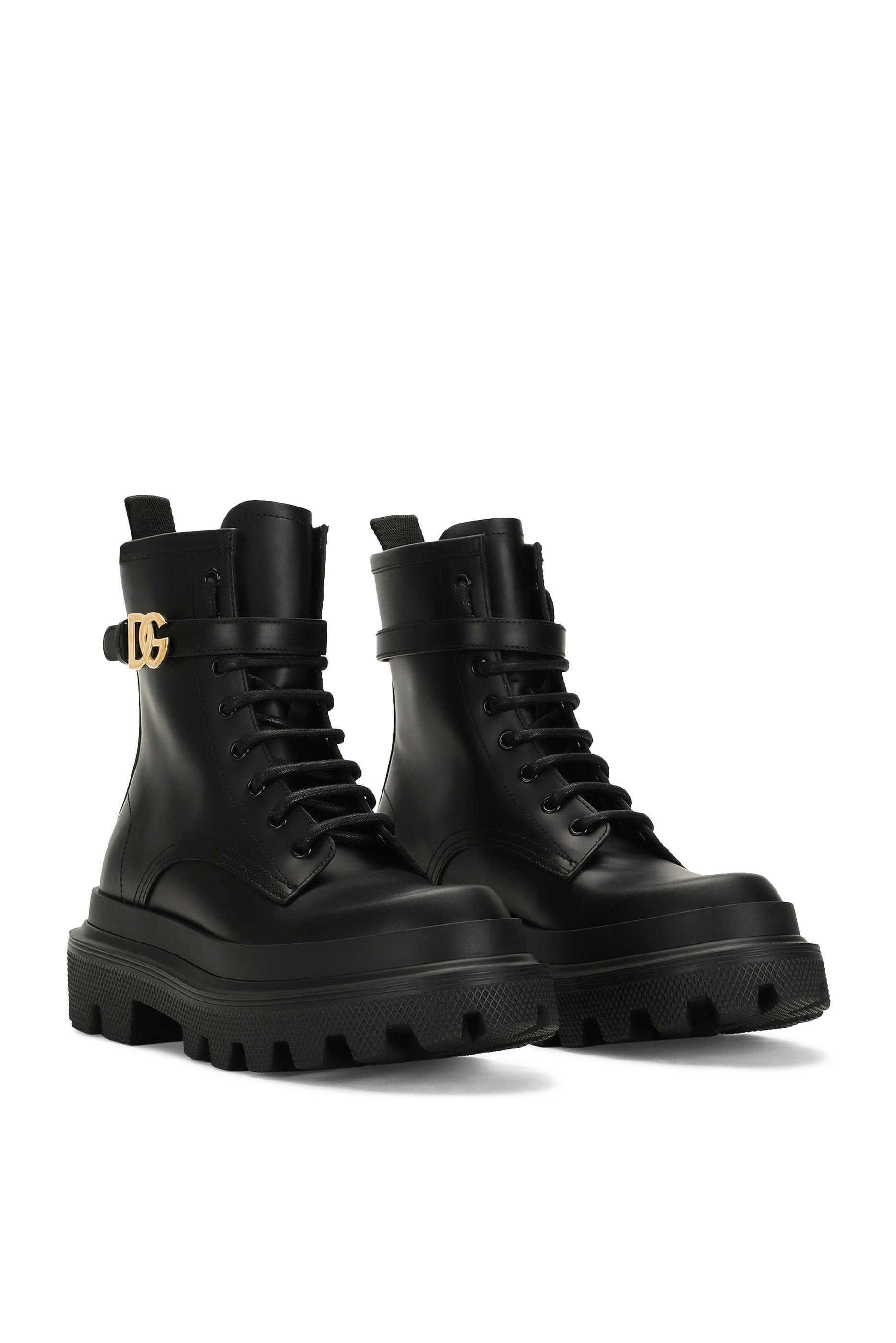 حذاء بوت بطول الكاحل جلد عجل