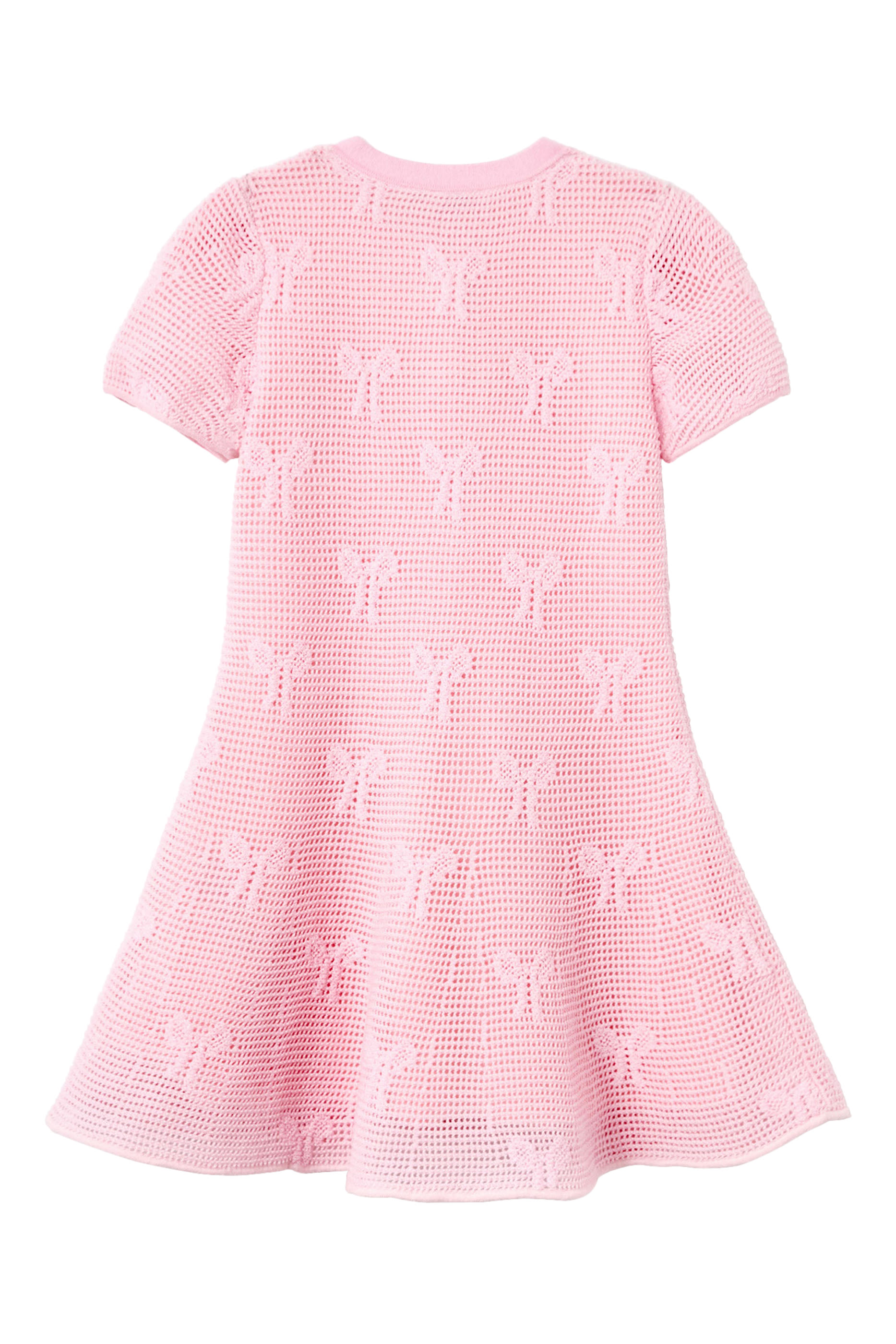 فستان بربطة فيونكة كروشيه منسوج للأطفال