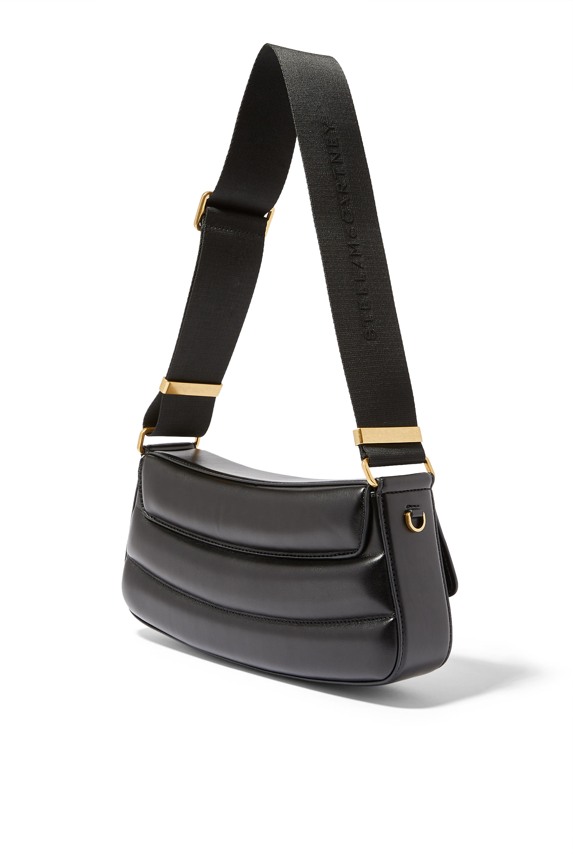 حقيبة كتف مبطنة بشعار S مموج