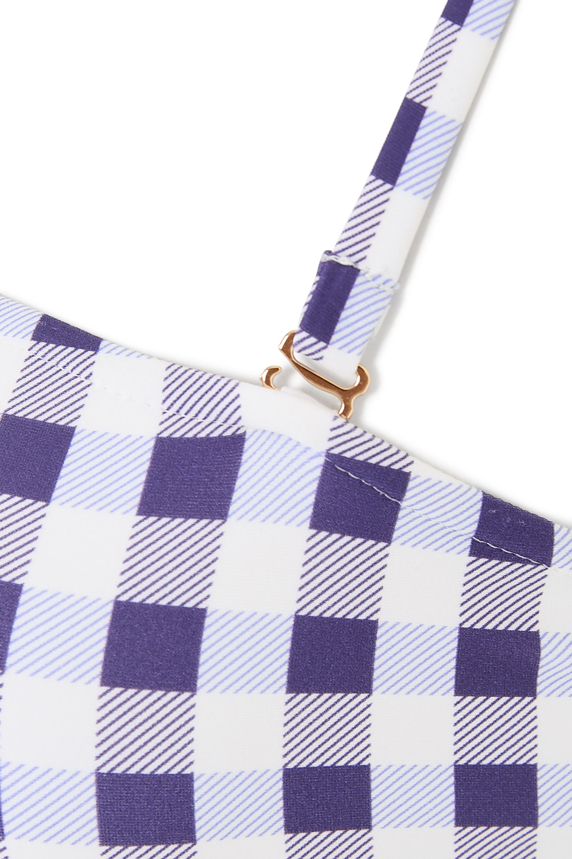 قطعة بيكيني علوية بنقشة مربعات