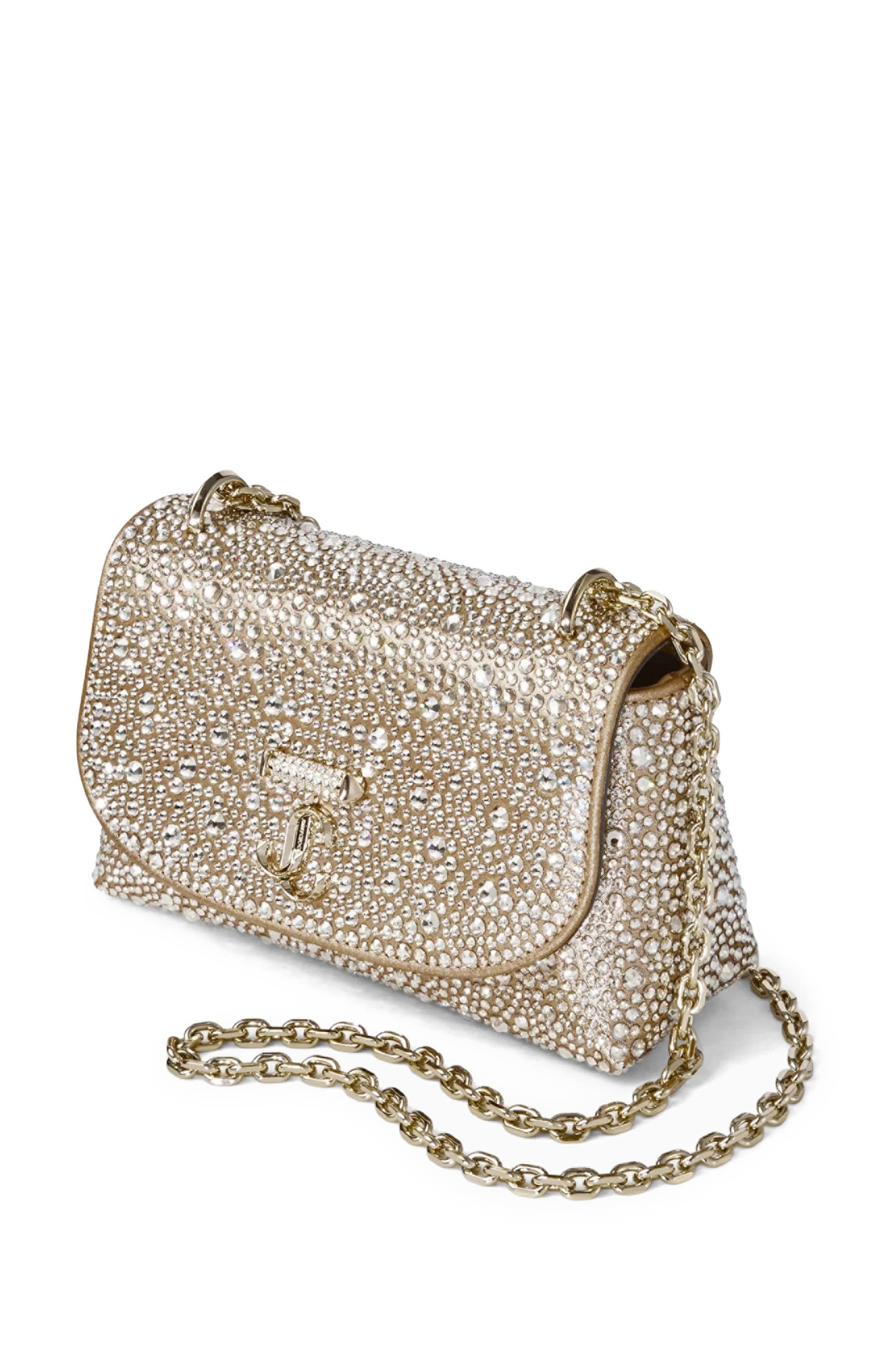 Curve Embellished Chain Crossbody Bag