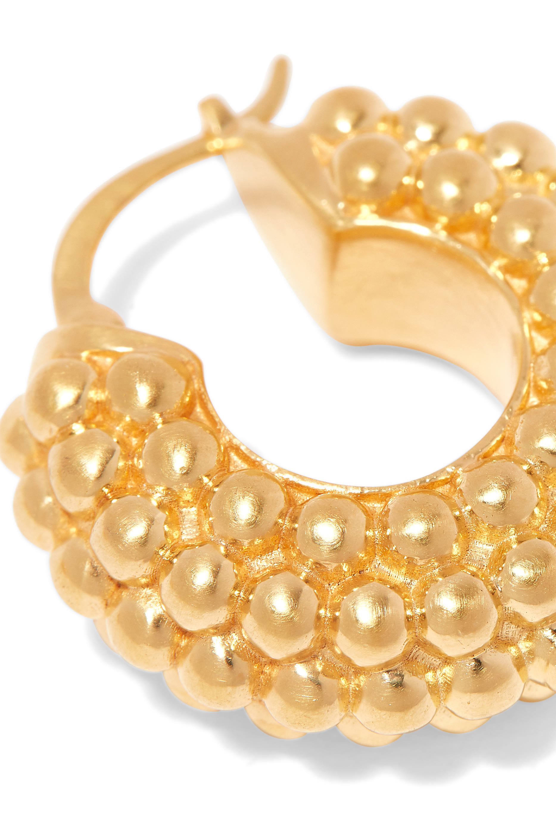 أقراط بايا دائرية فضة إسترلينية مطلية بالذهب