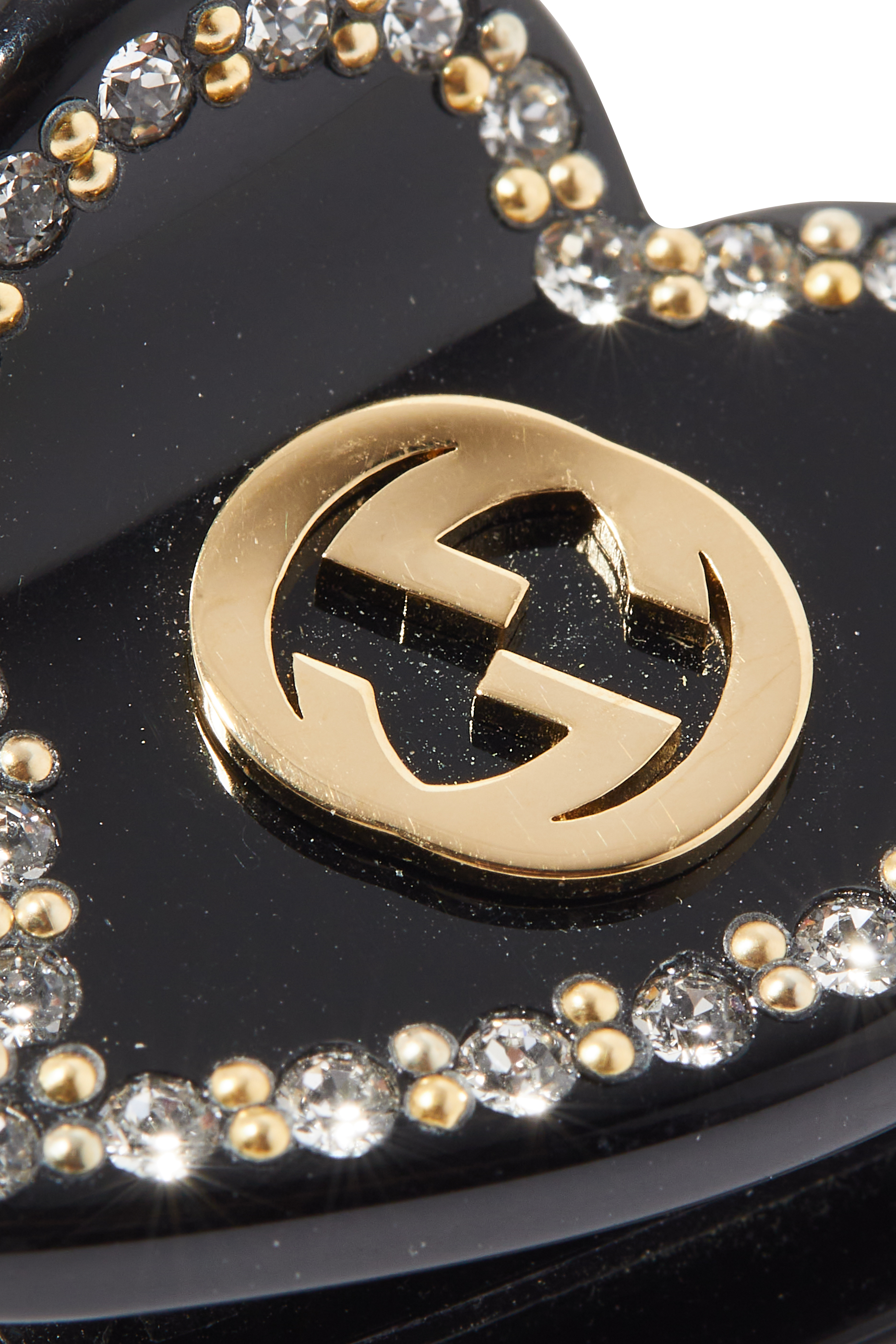 مشبك شعر بتصميم قلب بحرفي شعار الماركة متداخلين