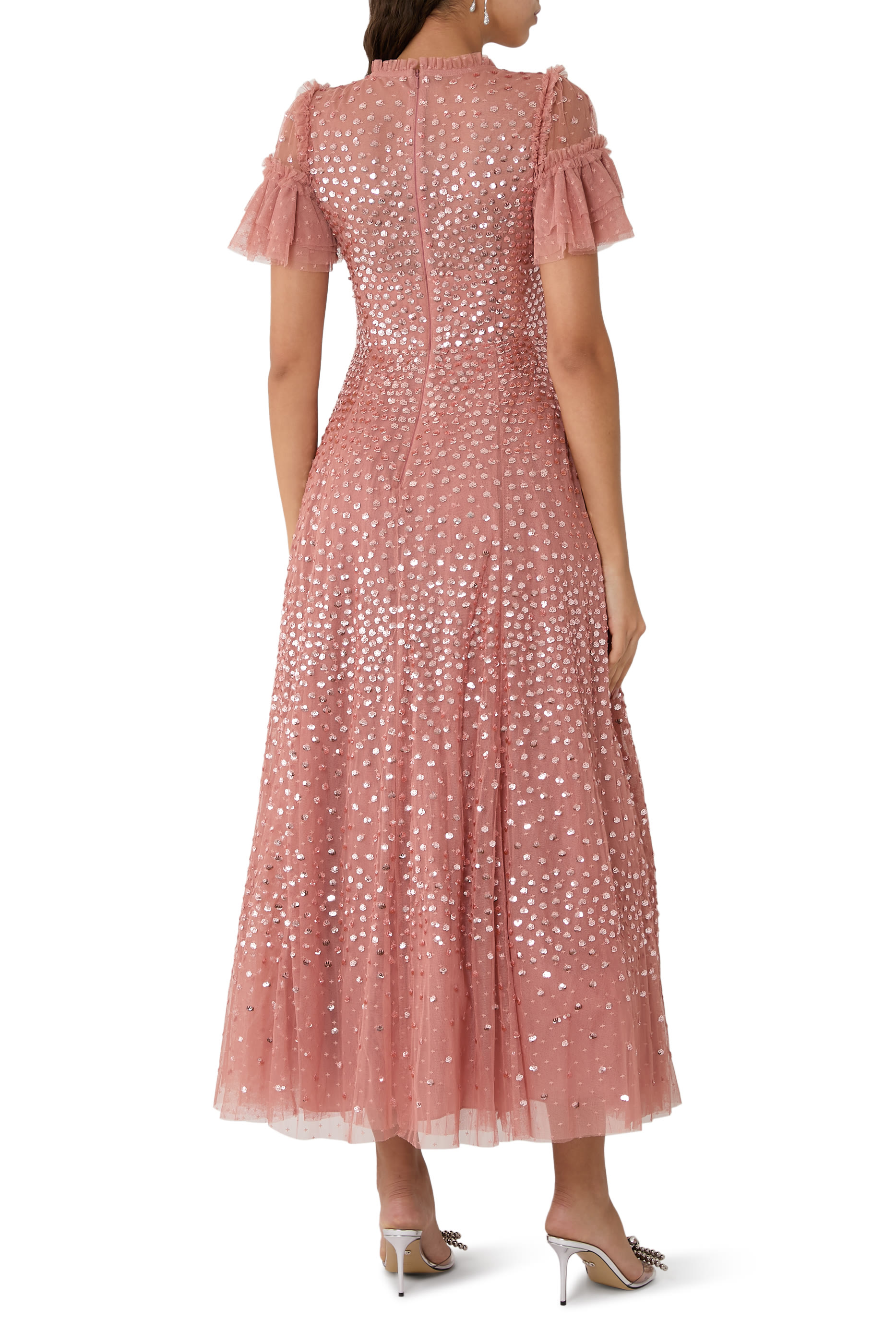 فستان سهرة ايفريت بلوم بطول الكاحل وكتف مكشوف