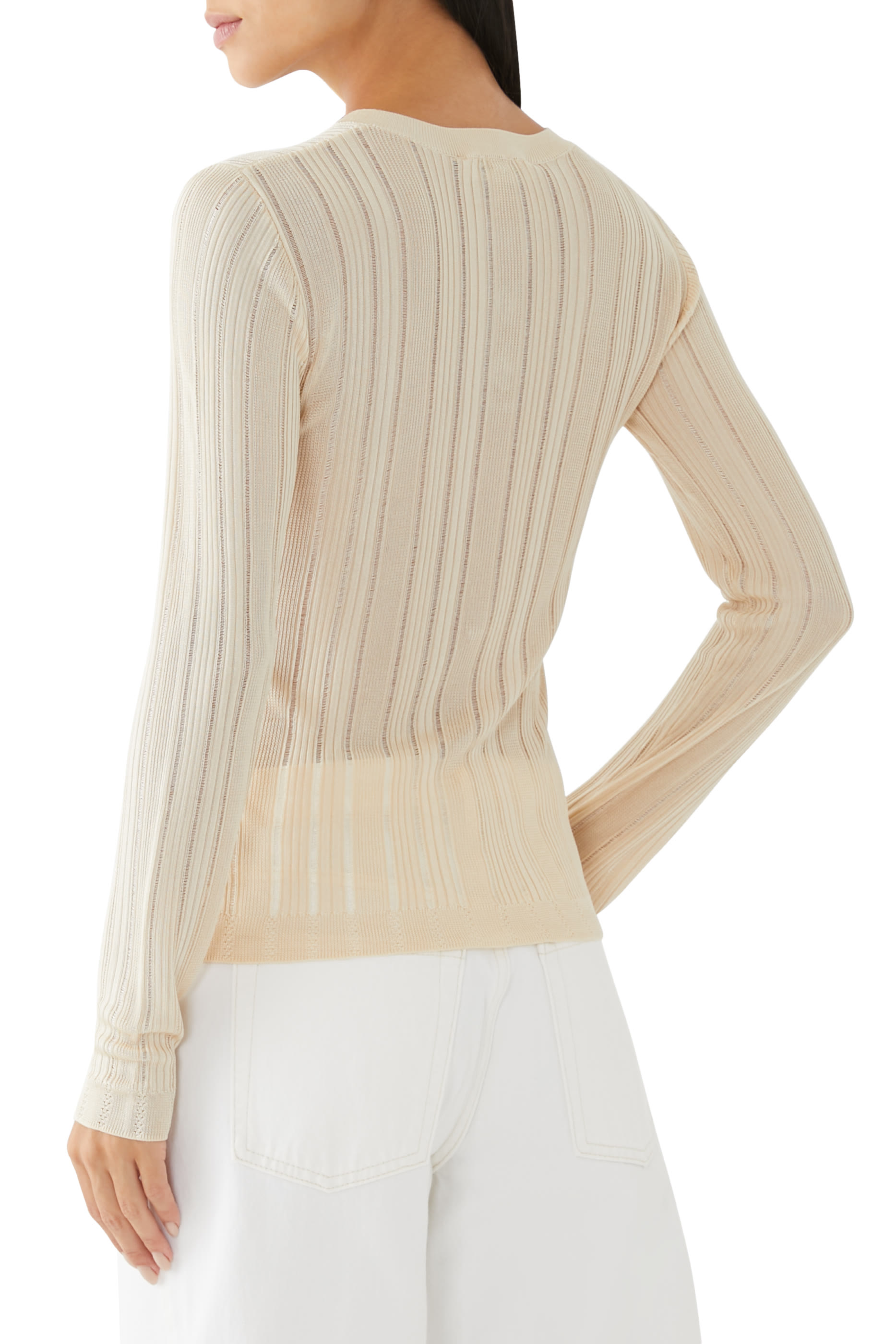 بلوزة هينلي بخطوط متدرجة مضلعة