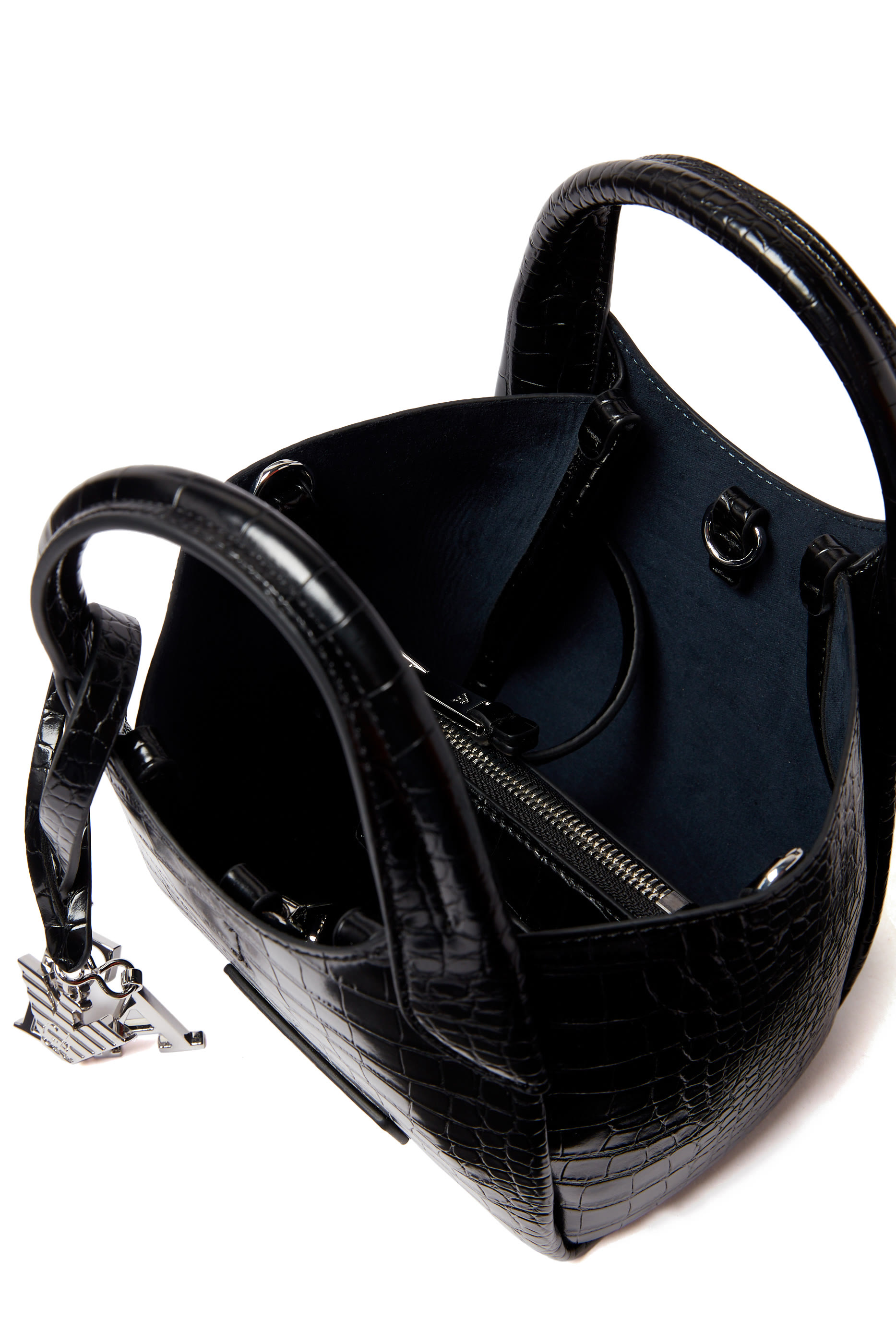 حقيبة يد صغيرة جلد صناعي بنقشة جلد التمساح