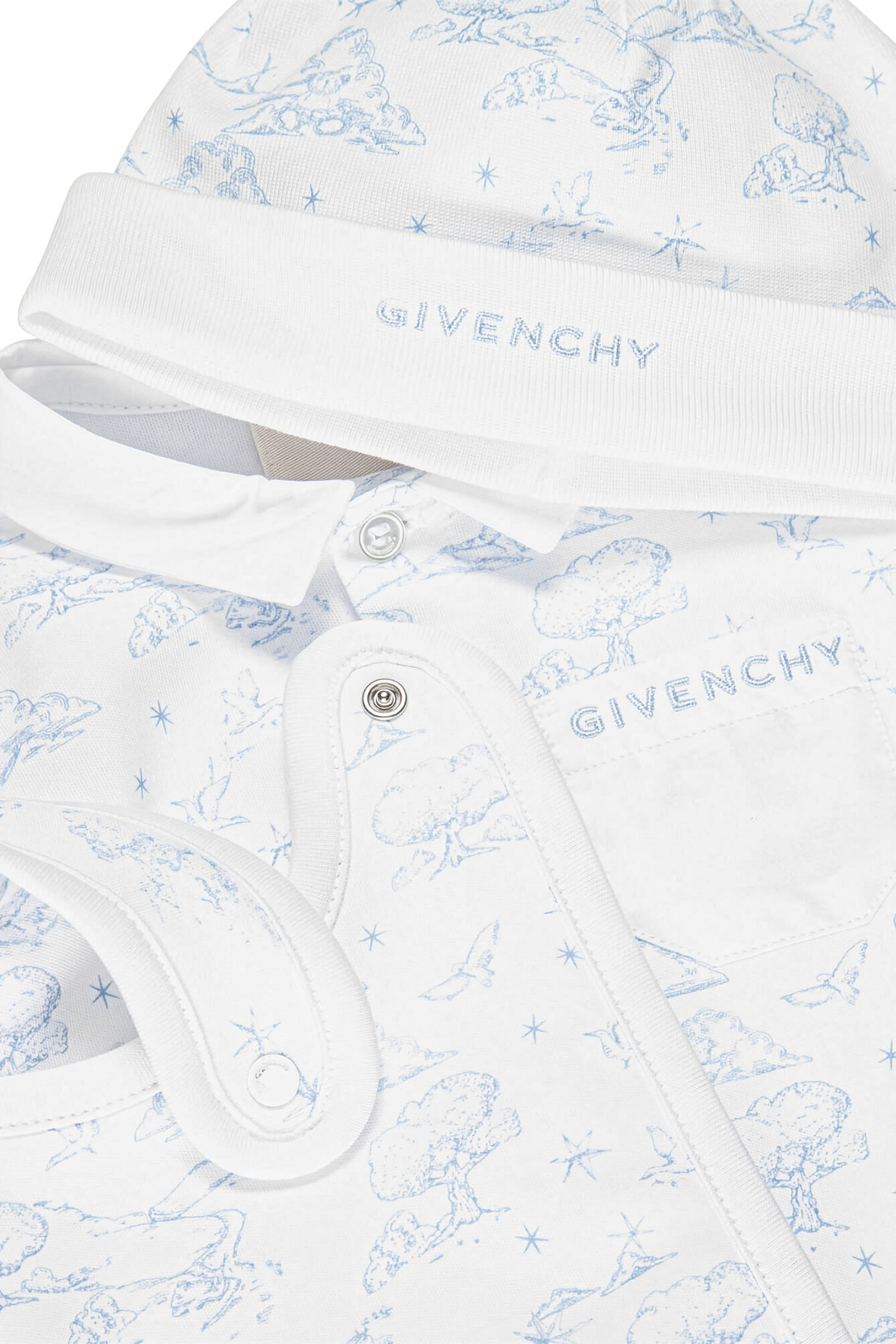 طقم جمبسوت، مريلة وقبعة قطن للأطفال