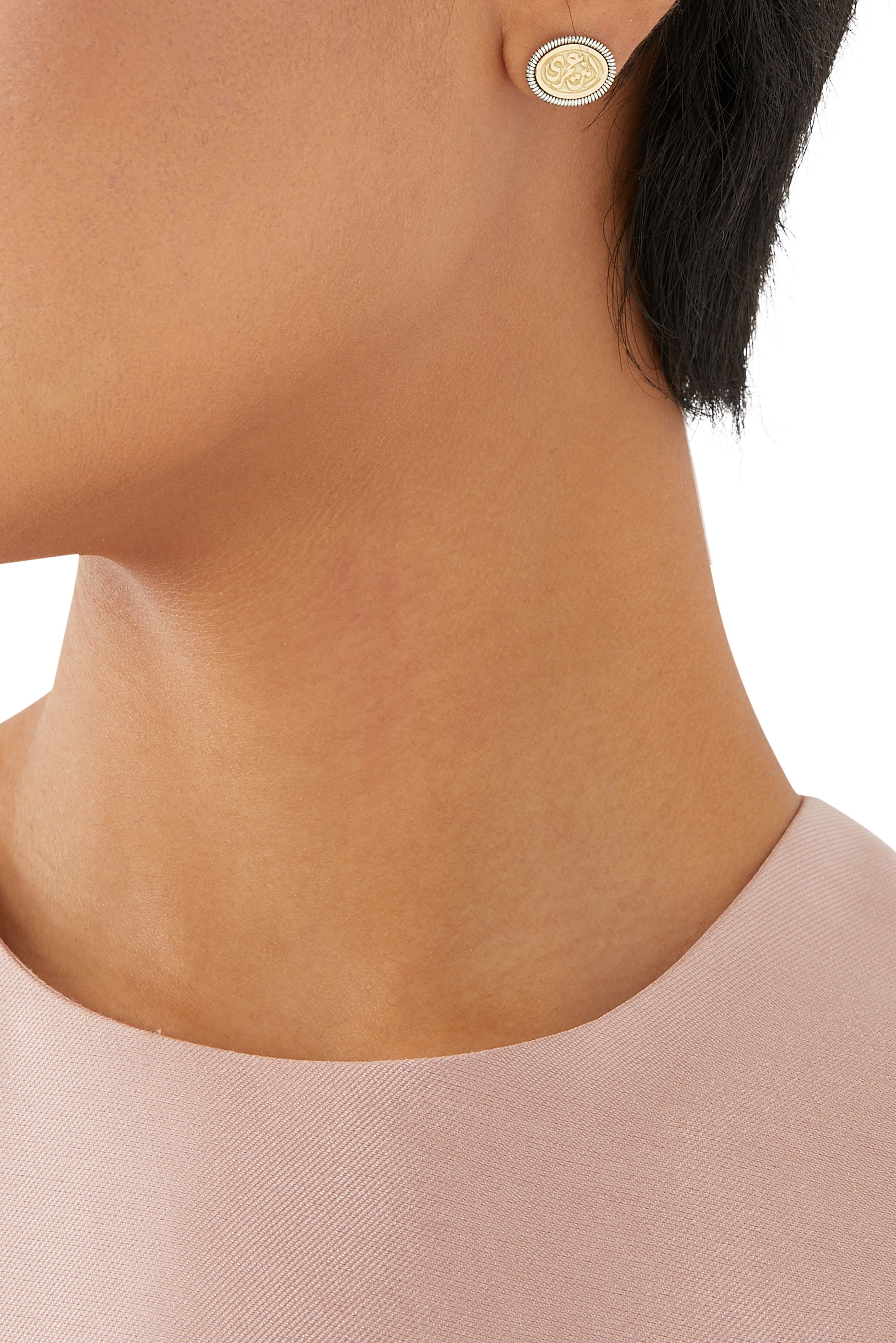 أقراط إتيرنتي بنقشة كلمة انت عمري فضة إسترلينية وذهب أصفر عيار 18