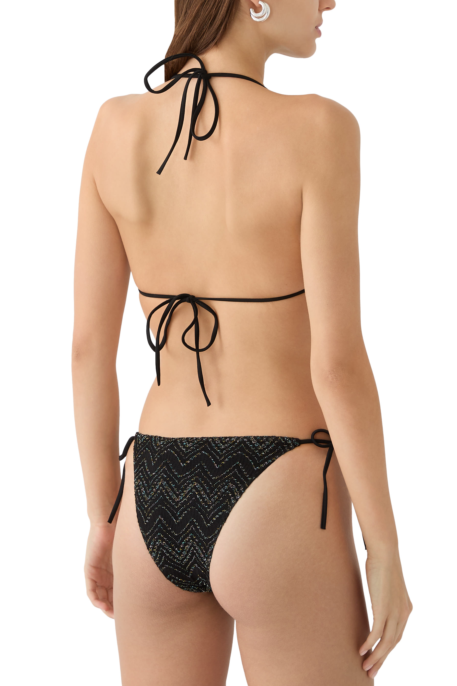 طقم بيكيني مار راشيل بقوالب مثلثة وأربطة راشيل بنقشة خطوط متعرجة شيفرون