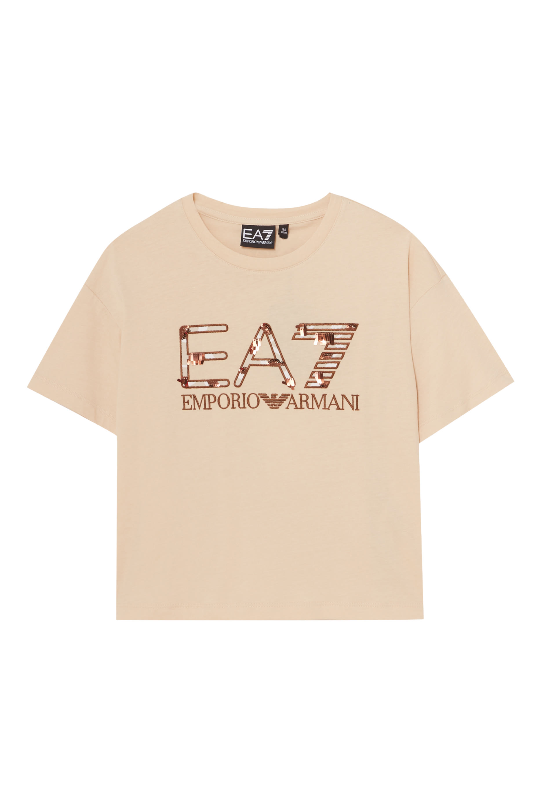 تيشيرت بنقشة شعار الماركة قطن للأطفال