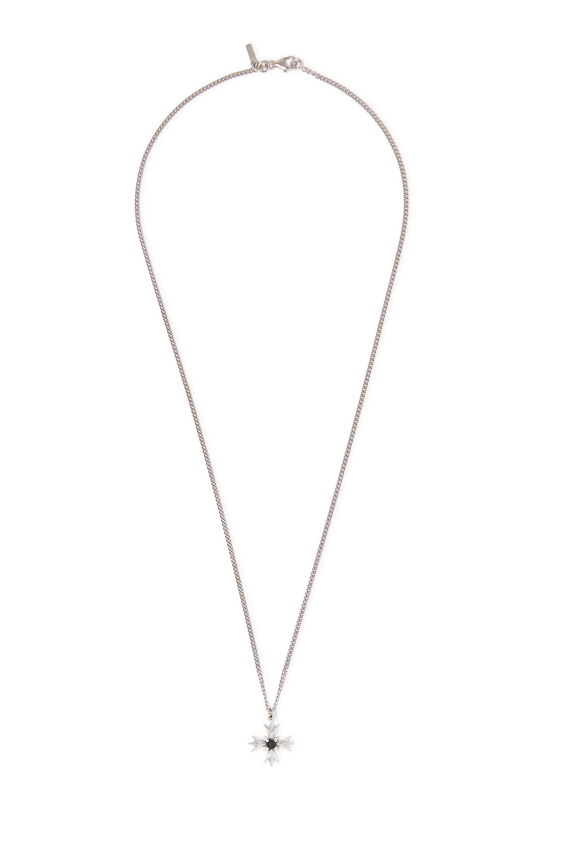 قلادة كريست مرصعة بأحجار زركونيا مكعبة وكريستال، فضة اسرتلينية