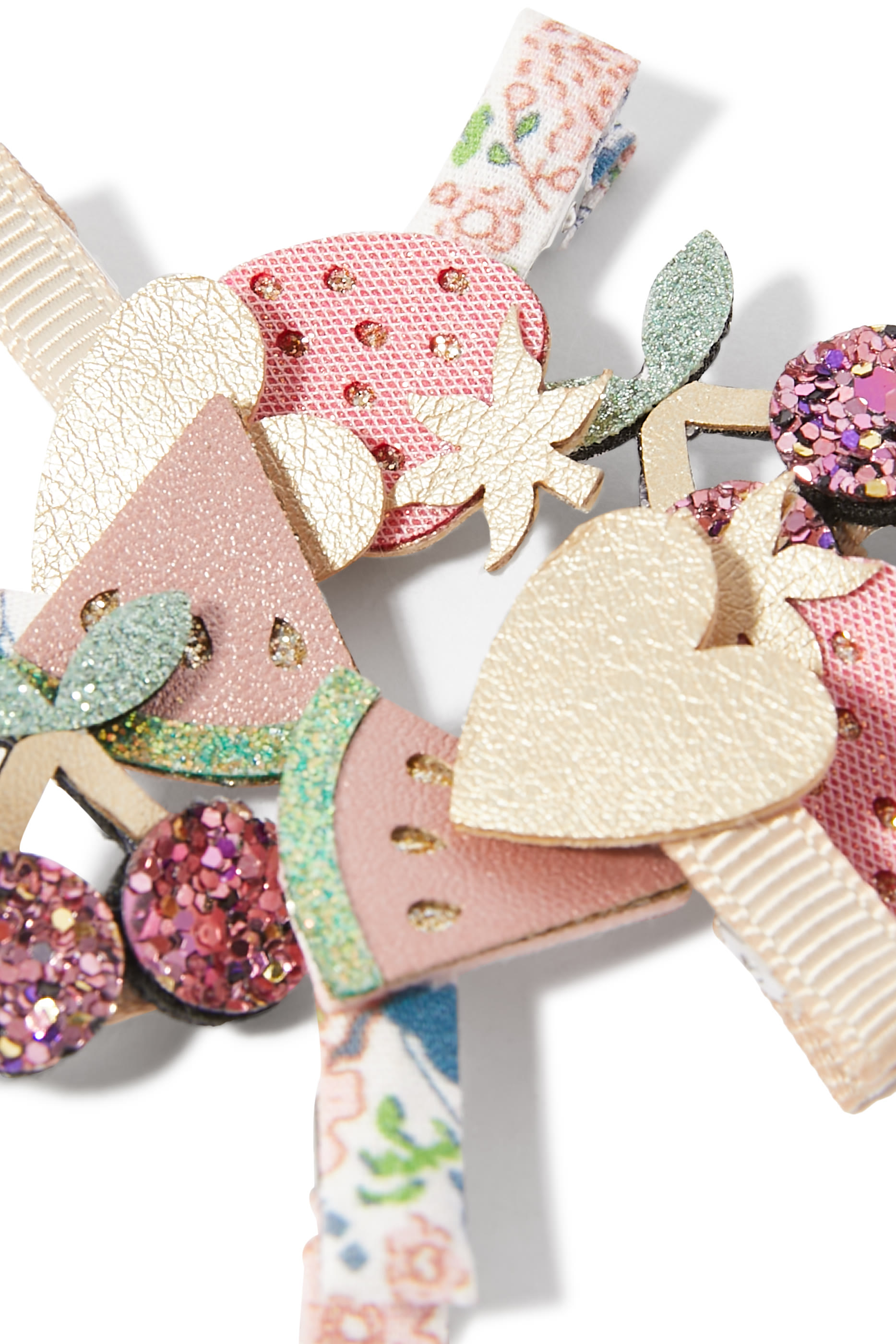 مجموعة مشابك شعر صغيرة مزينة بفواكه للأطفال