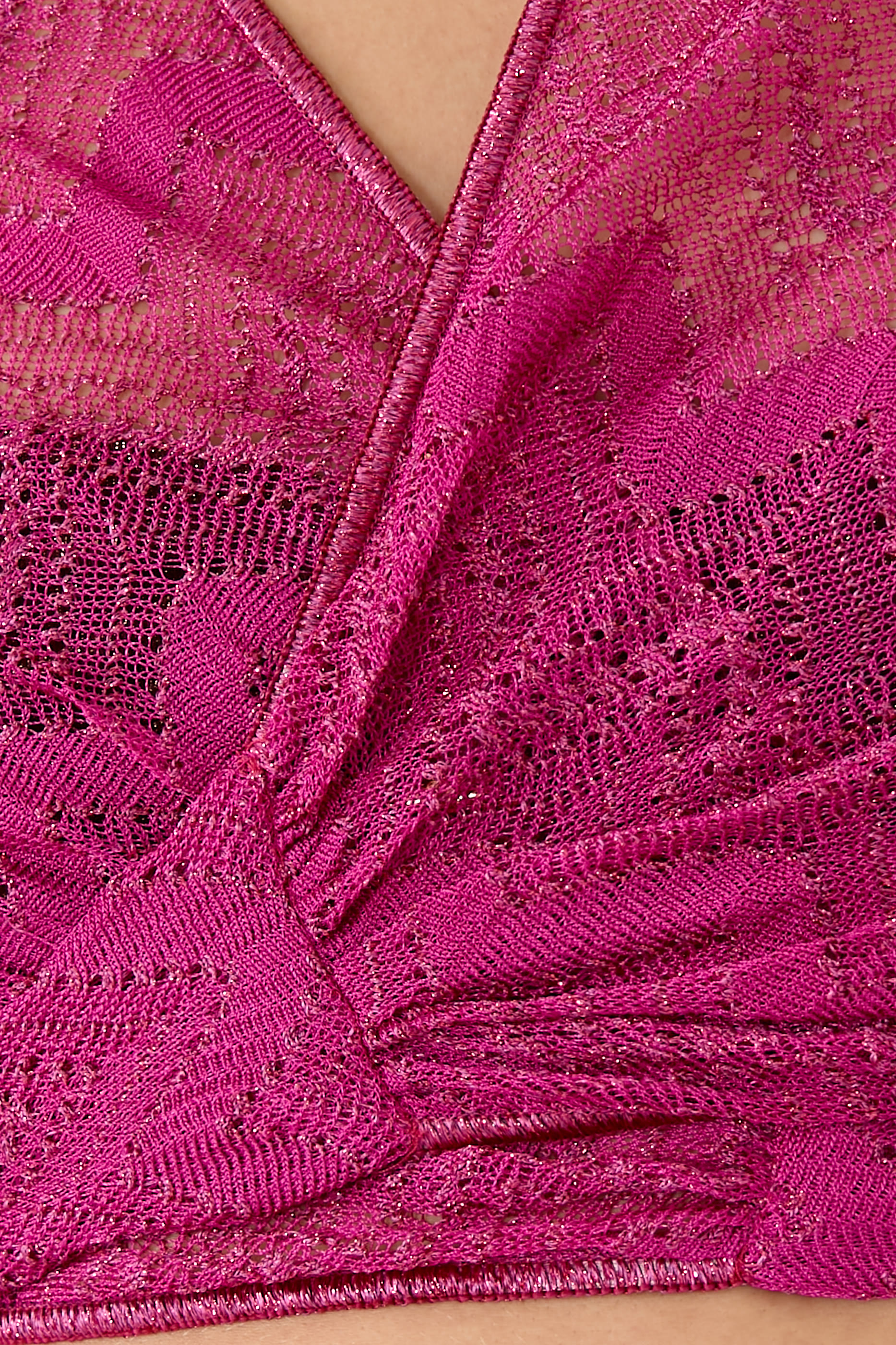 بلوزة قصيرة ماري بأكمام طويلة دانتيل بنقشة متعرجة راشيل