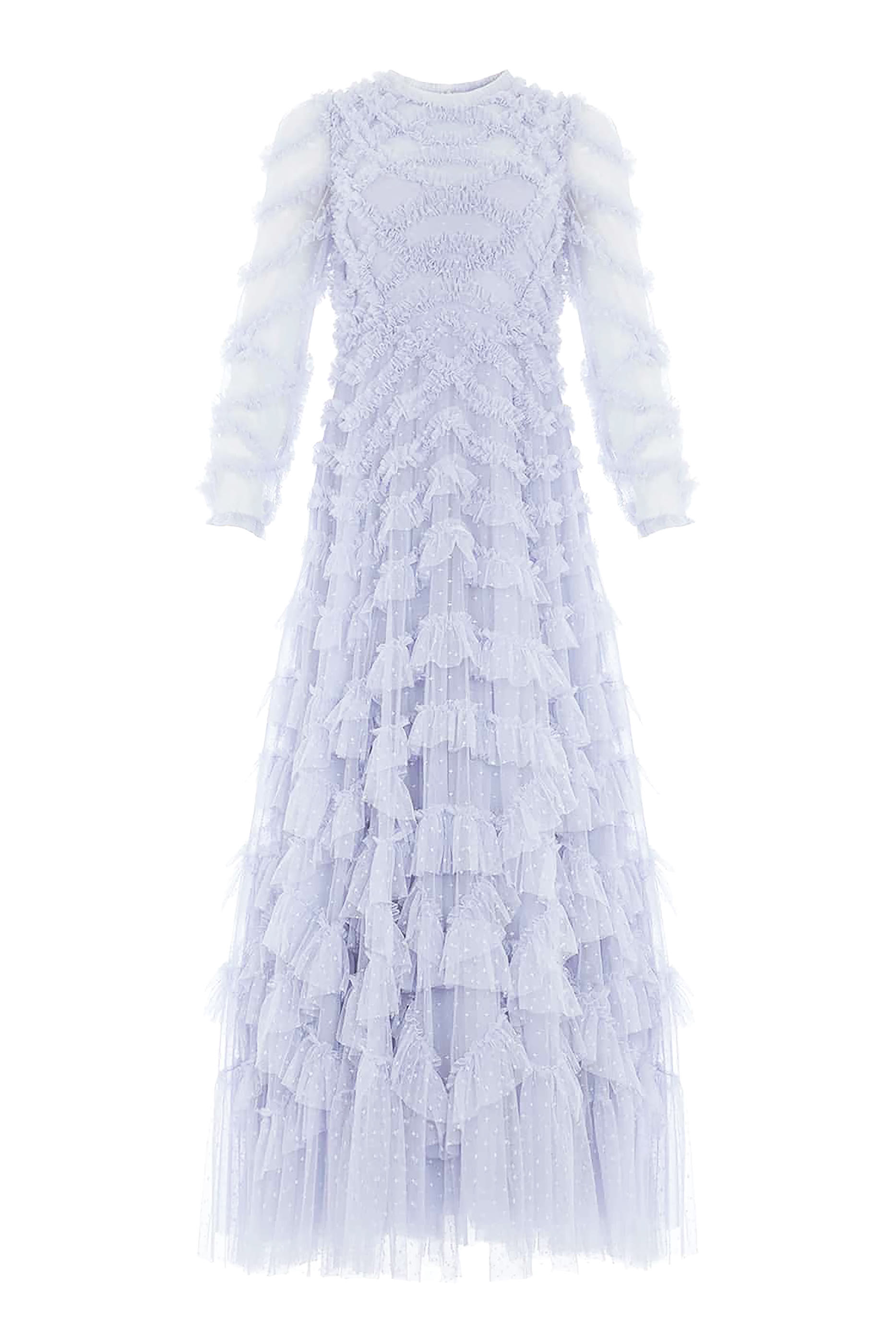 فستان سهرة لانا بياقة مستديرة