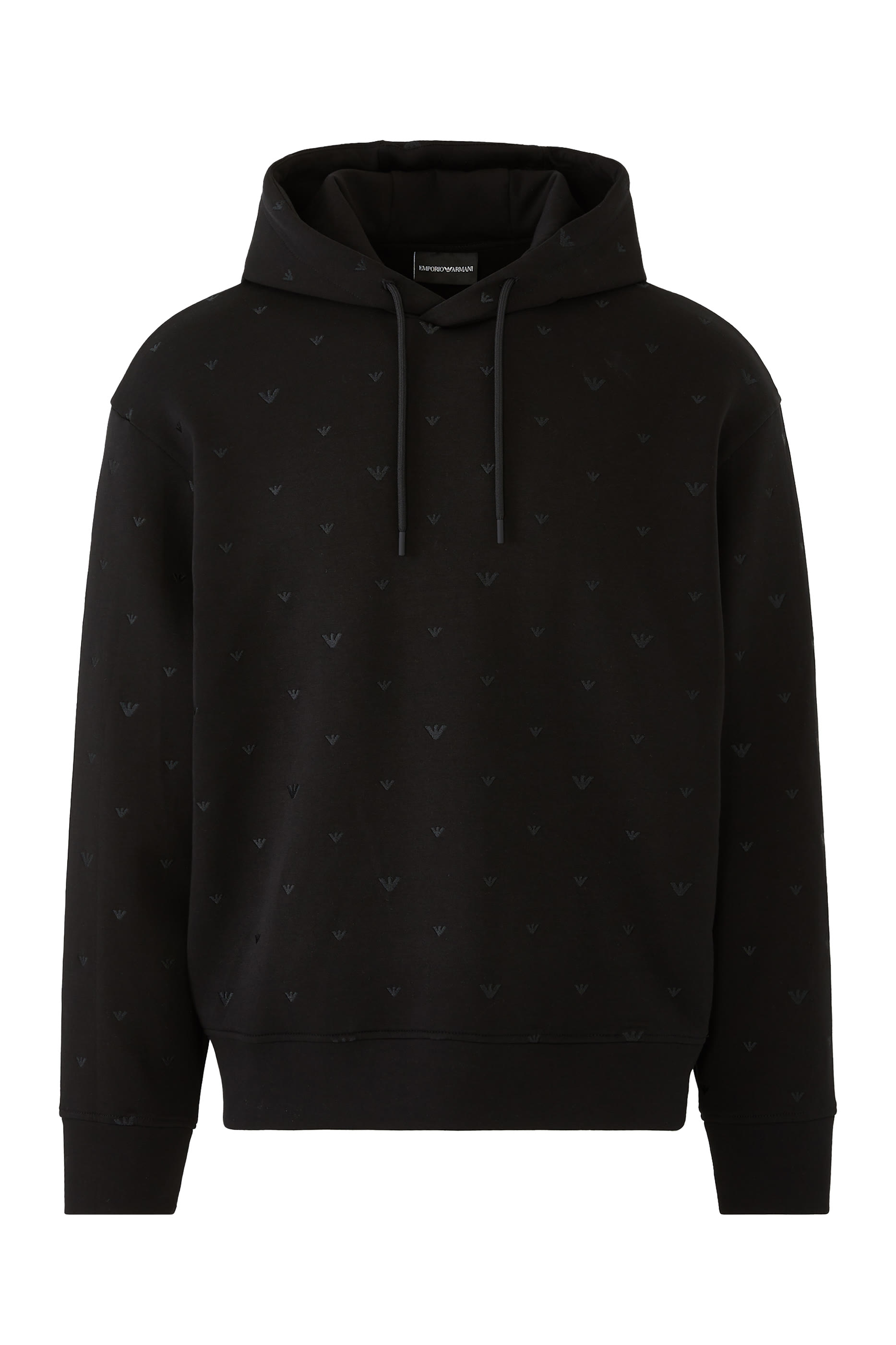 سويت شيرت بغطاء رأس ونقشة شعار الماركة