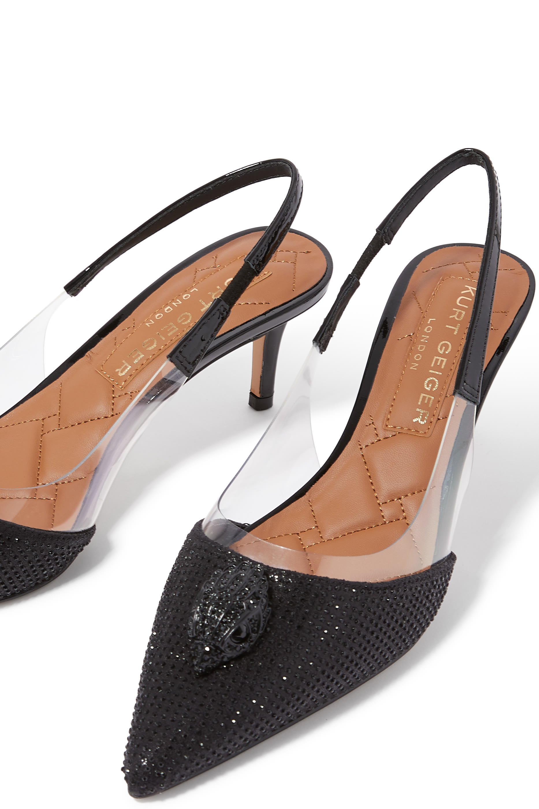 حذاء بلغرافيا كلاسيكي بسير خلفي وكعب فينيل