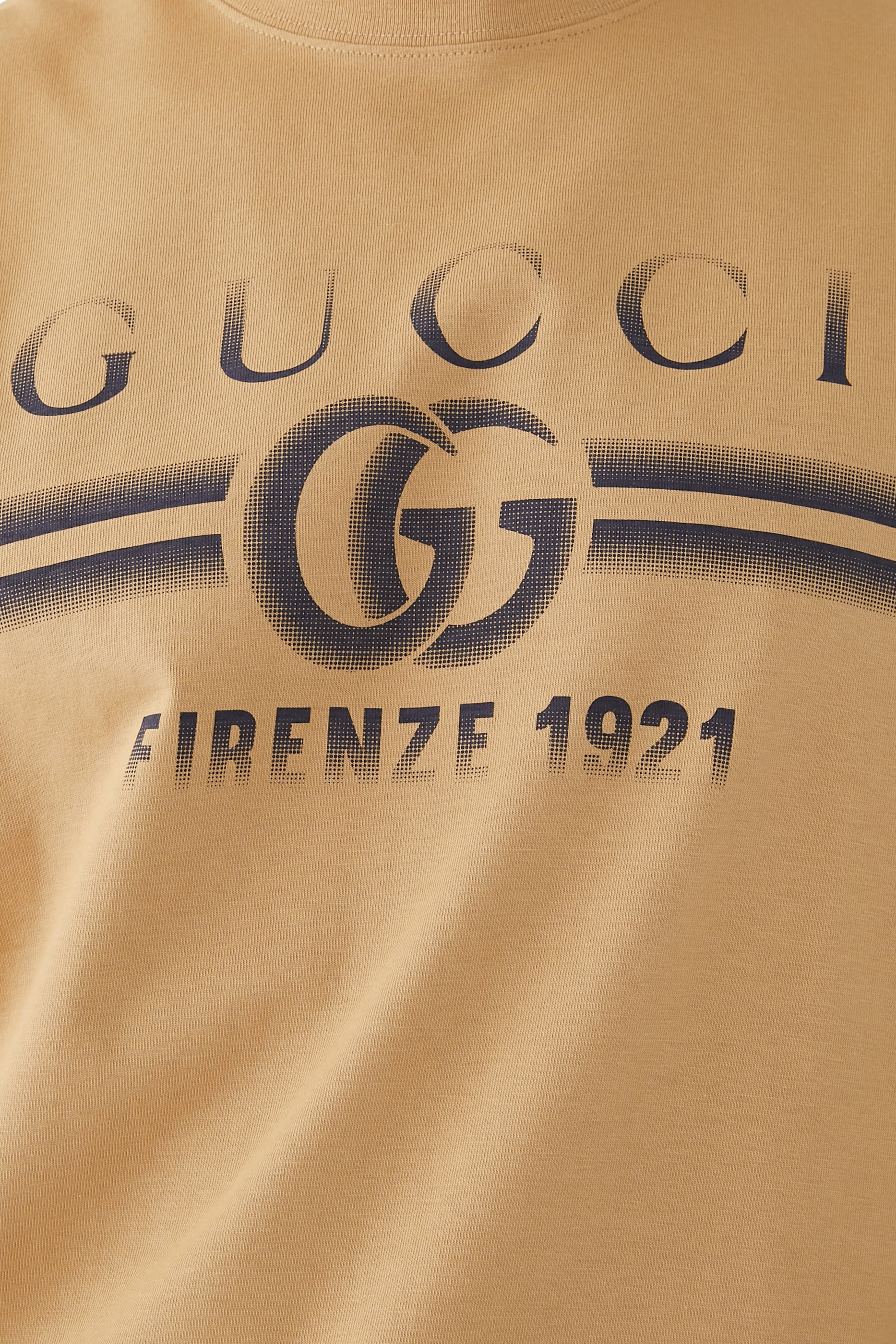 تيشيرت بطبعات شعار الماركة قطن جرسيه