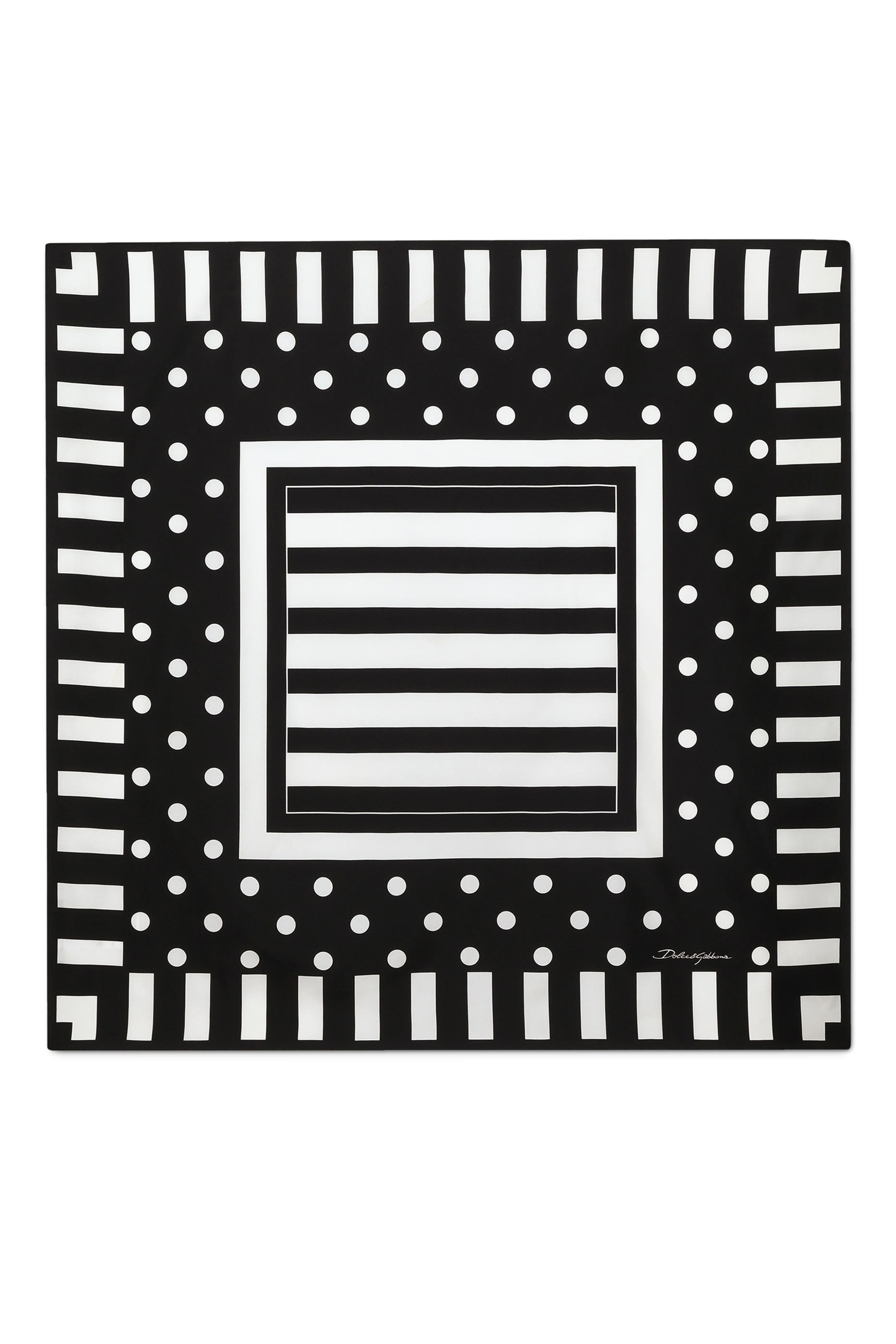 وشاح بطبعات منقطة ومخططة حرير تويل