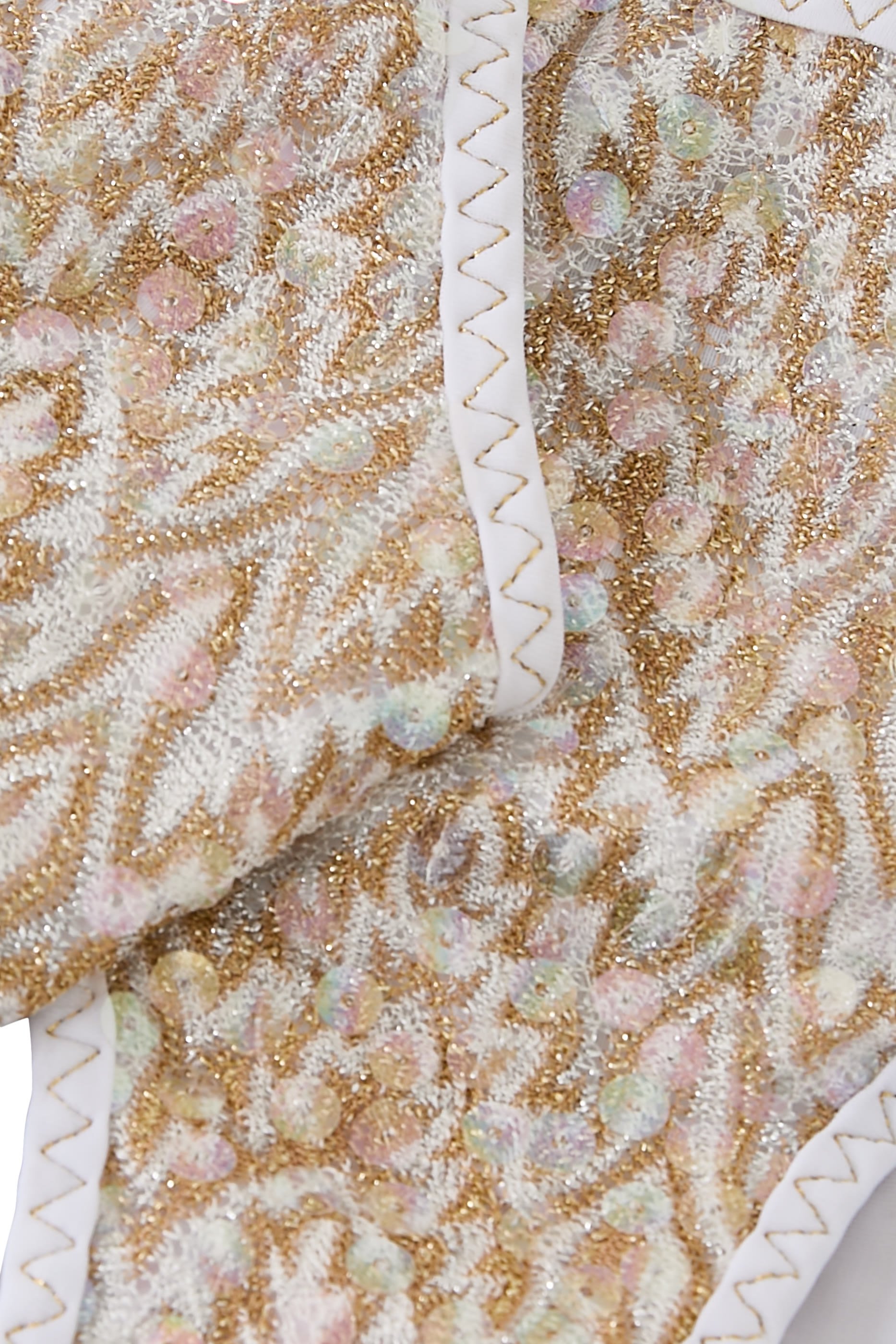 طقم بيكيني بكتف مكشوف بنقشة متعرجة