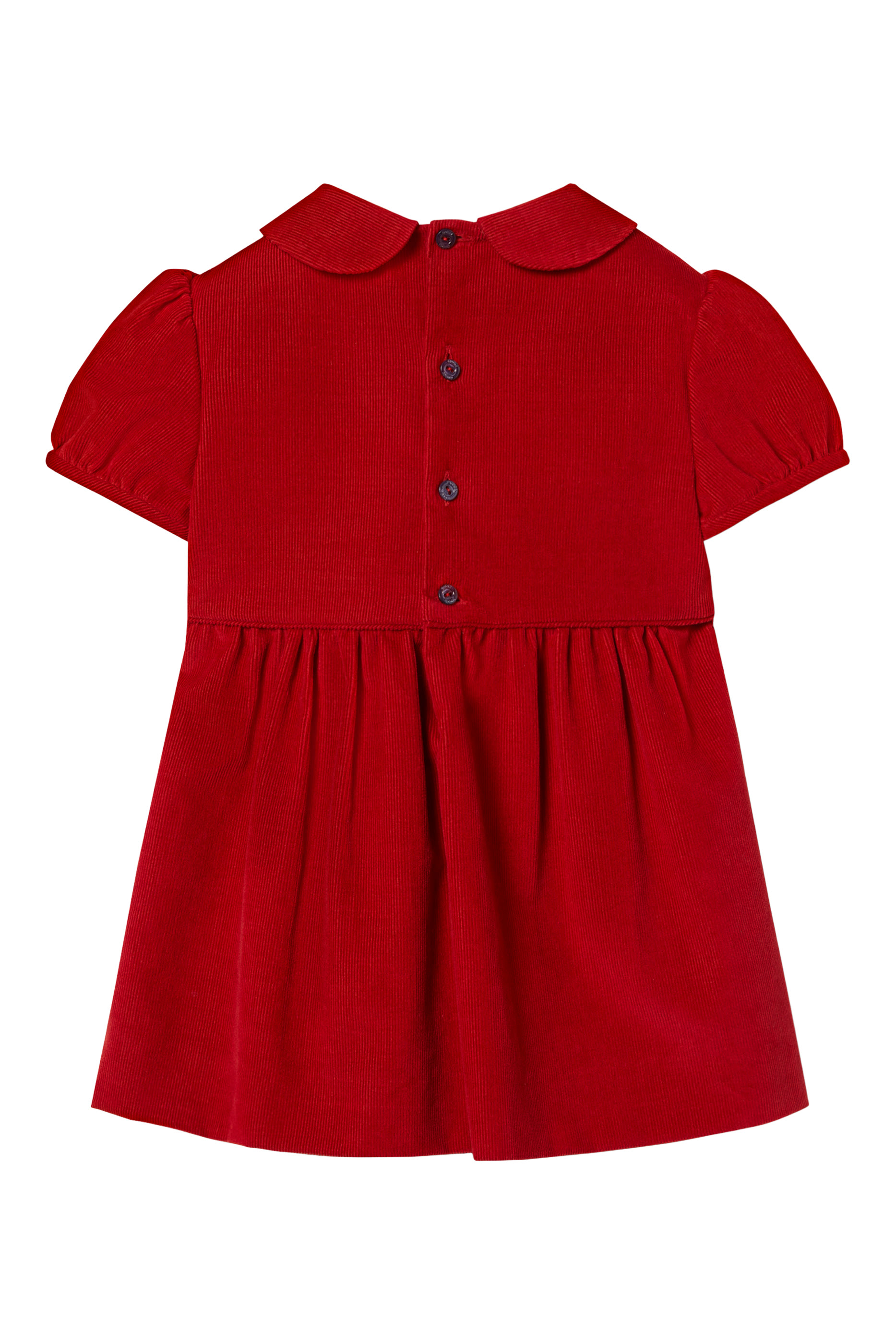 فستان قماش قطن مخملي مضلع للأطفال