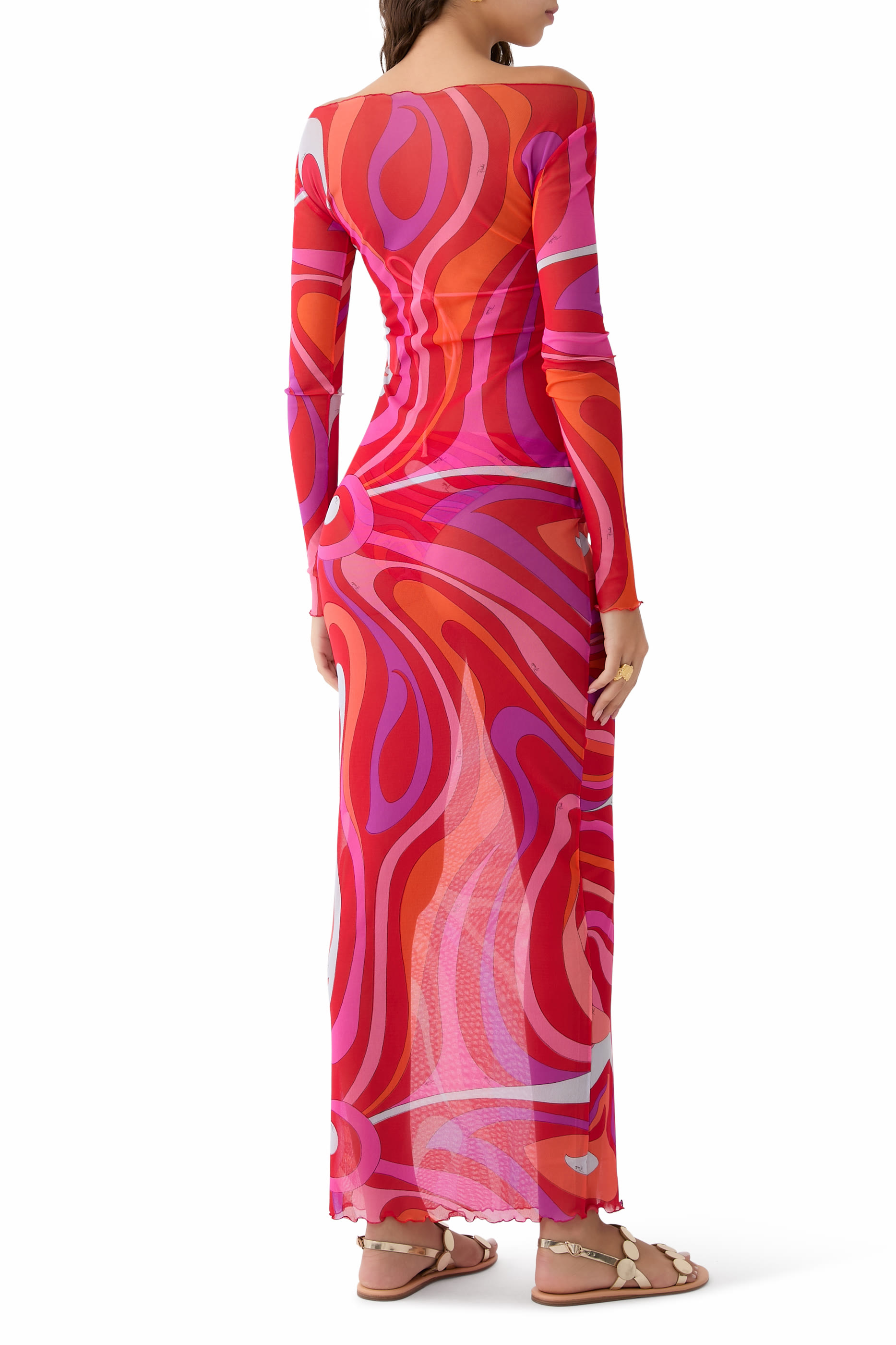 فستان بنقشة مارمو تول