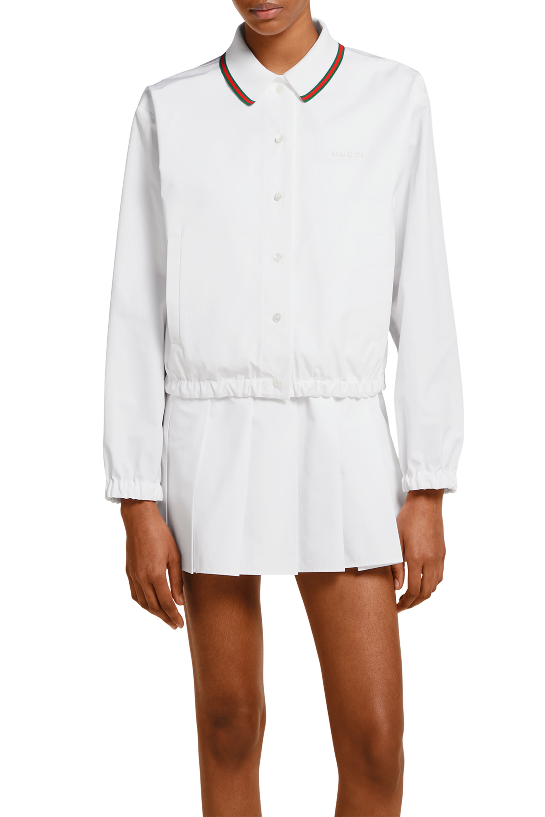 Drawstring Cotton Poplin Shirt