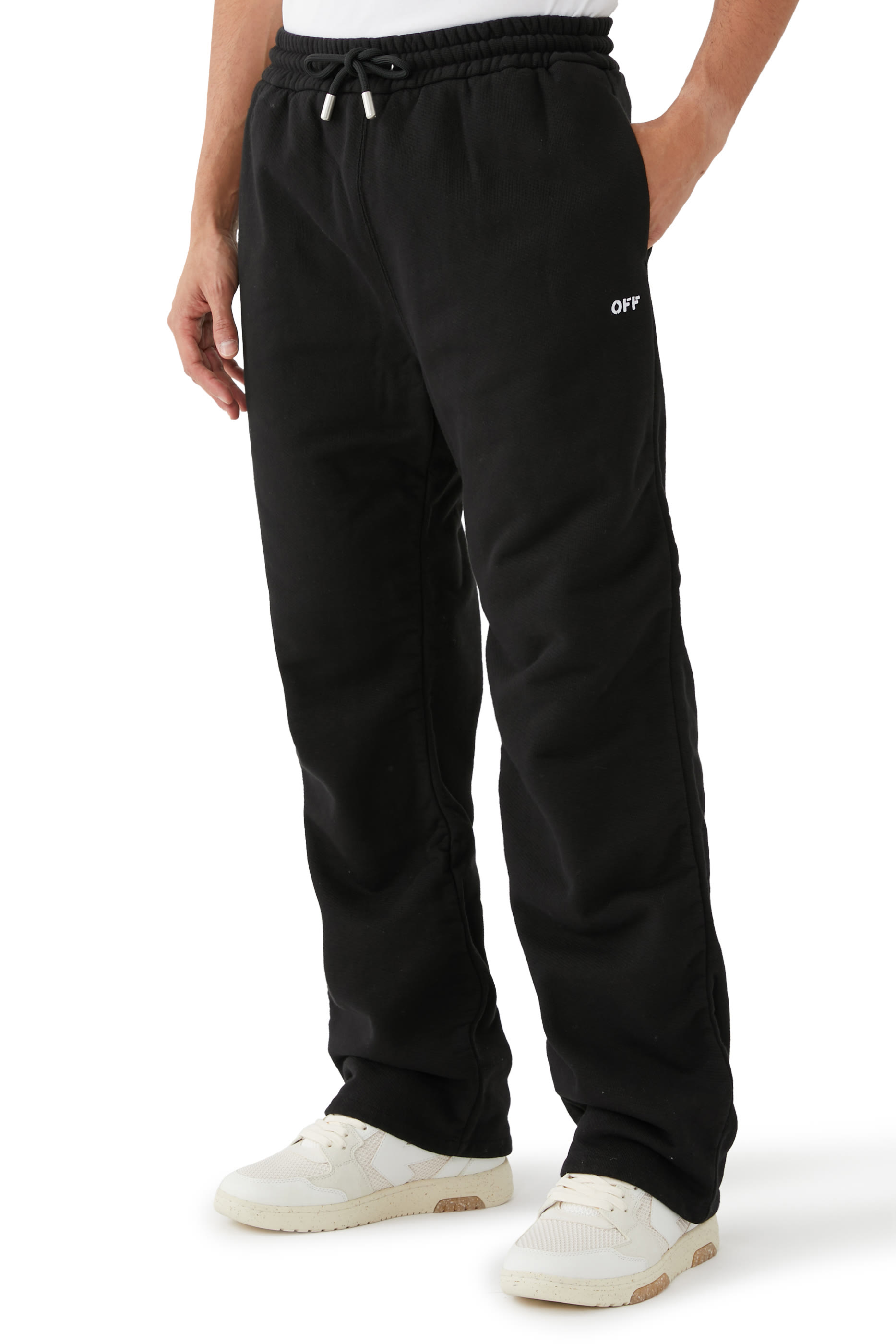 بنطال رياضي مطرز بخطوط مائلة