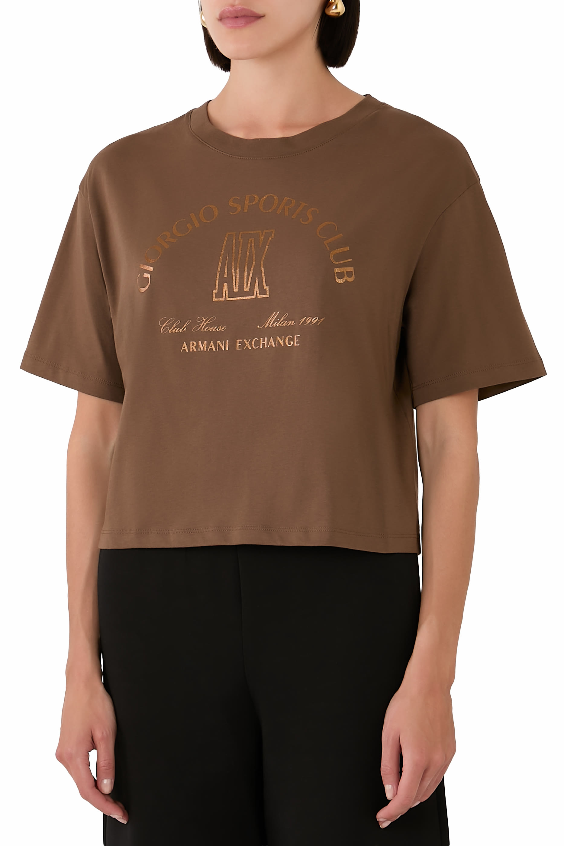  تيشيرت كلاود هاوس قصير بشعار الماركة