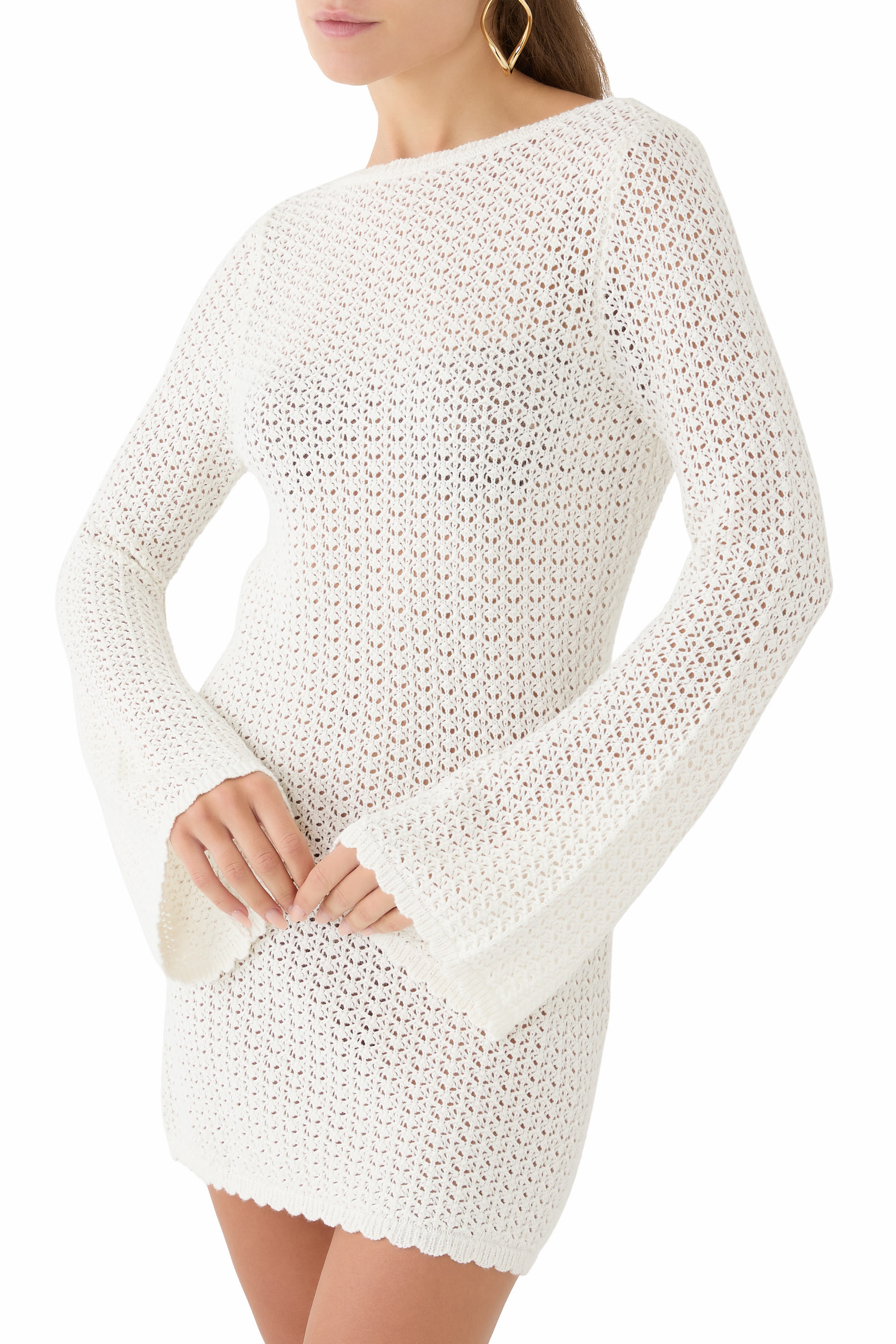 فستان روزي بقصة مستقيمة مريحة قصيرة