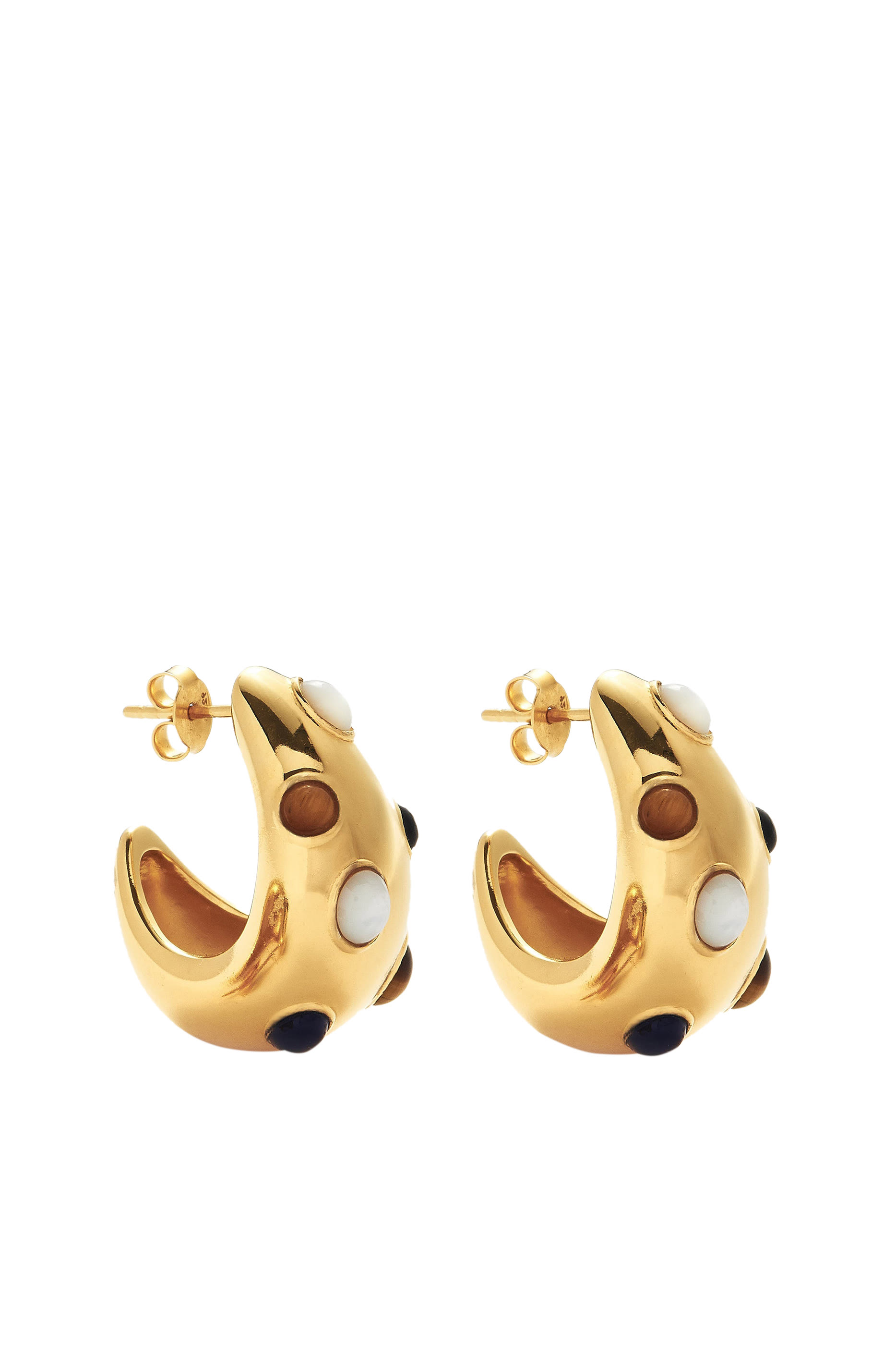 أقراط دائرية سافي دوم متوسطة مرصع بأحجار كريمة