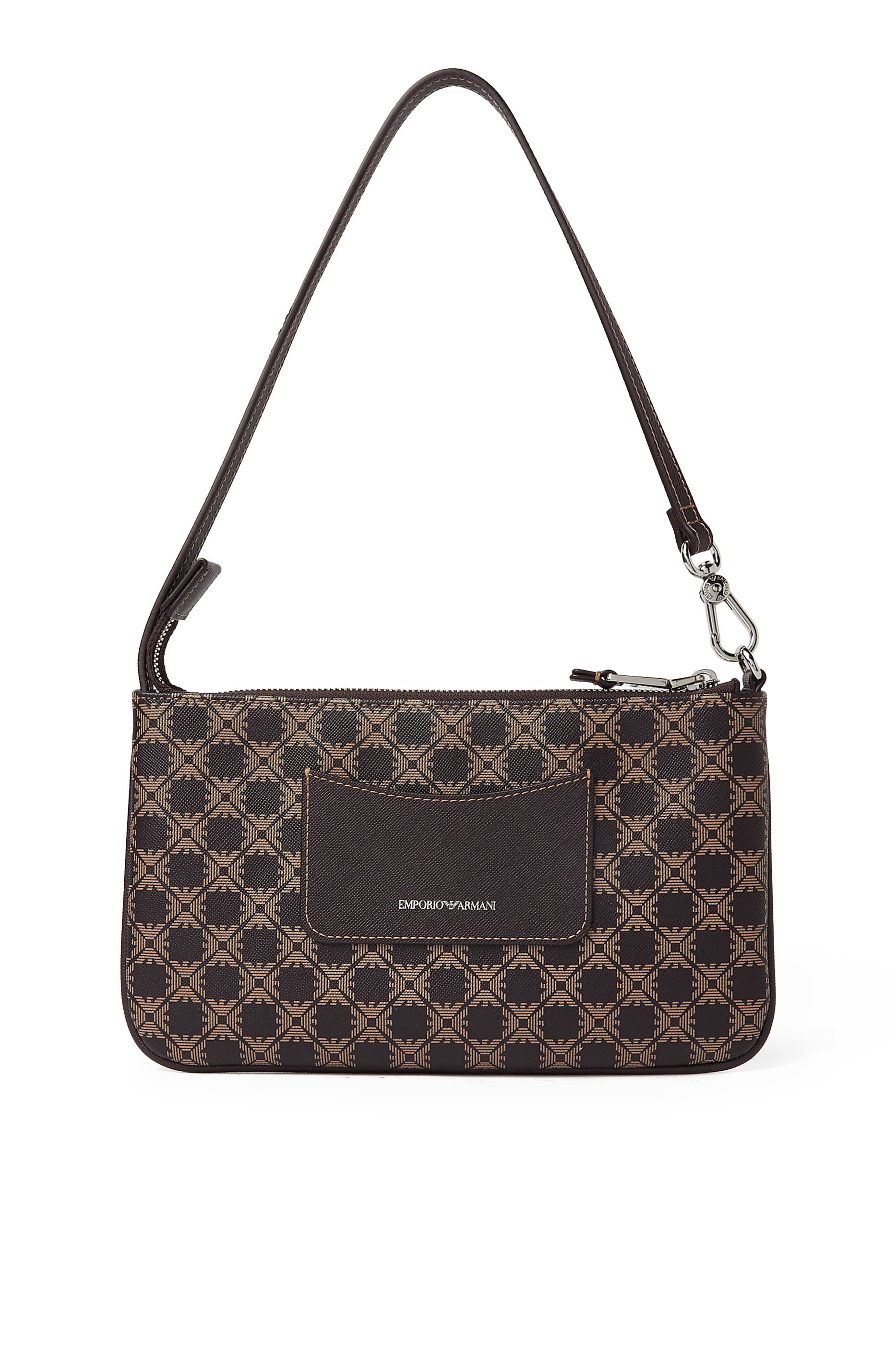 حقيبة كتف مزينة بحروف شعار الماركة بحجم صغير