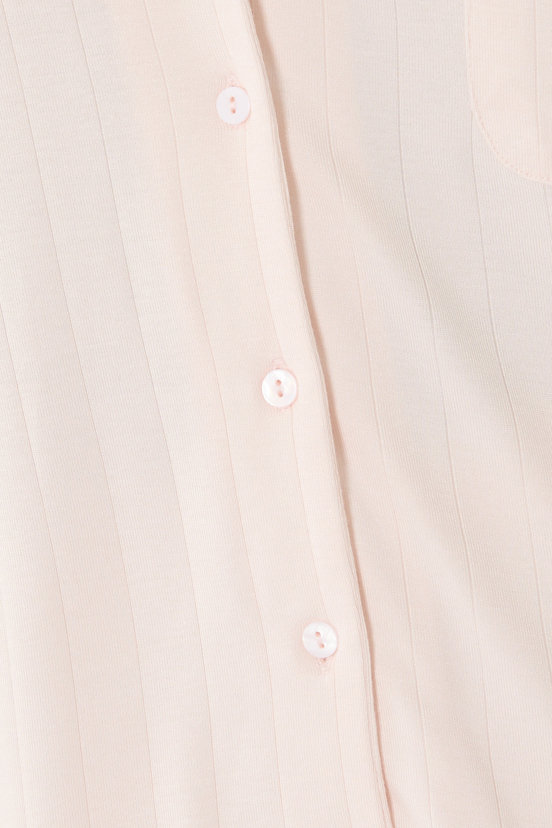 طقم بيجاما كلاسيكي بحواف مضلعة مسطحة جرسيه