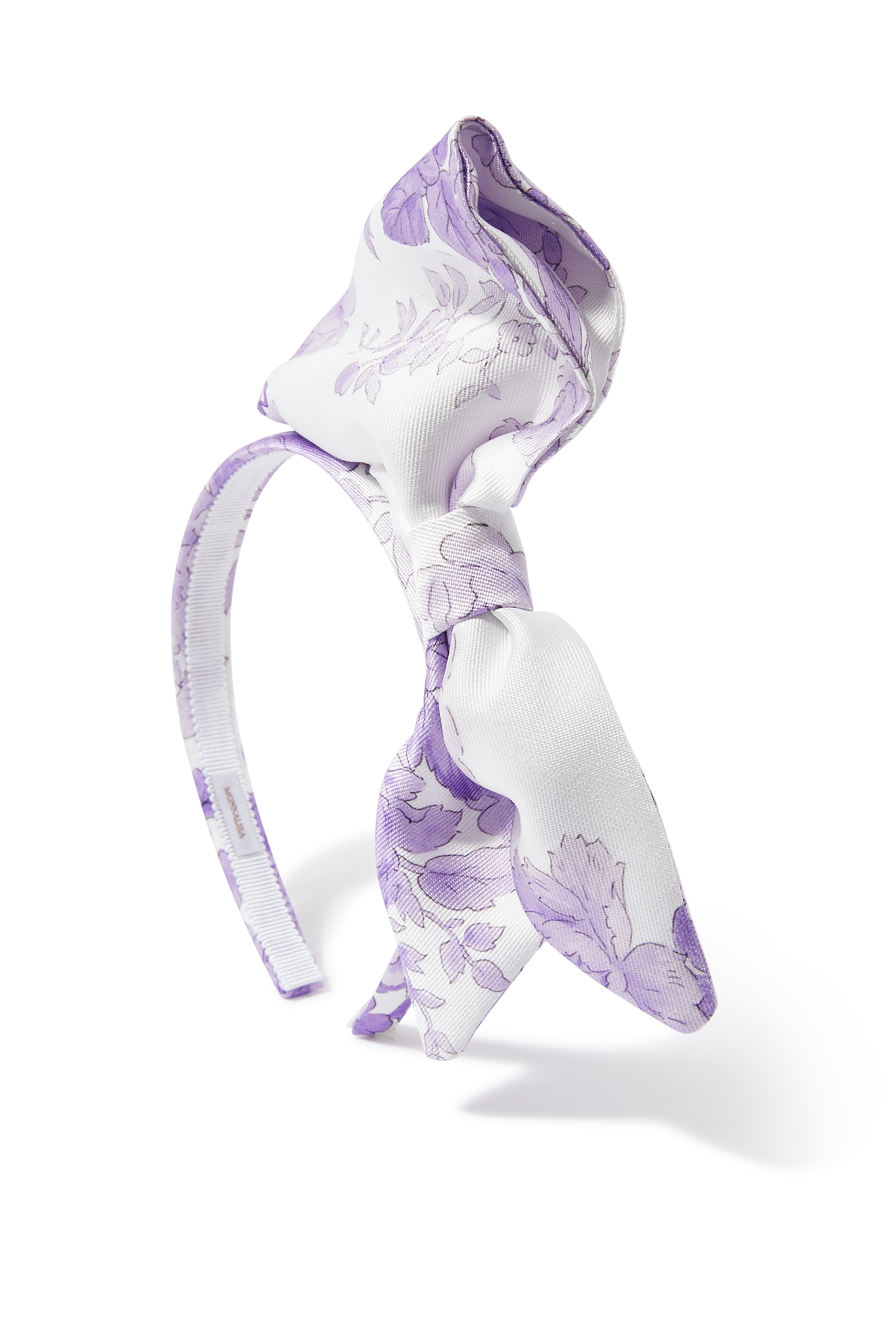 طوق رأس مزين بربطة فيونكة وطبعة زهور للأطفال