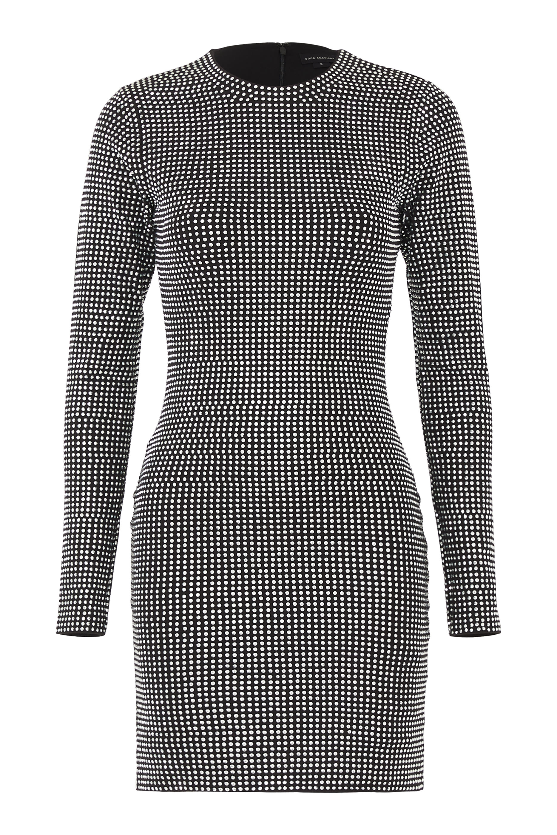 فستان قصير مرصع بالكريستال