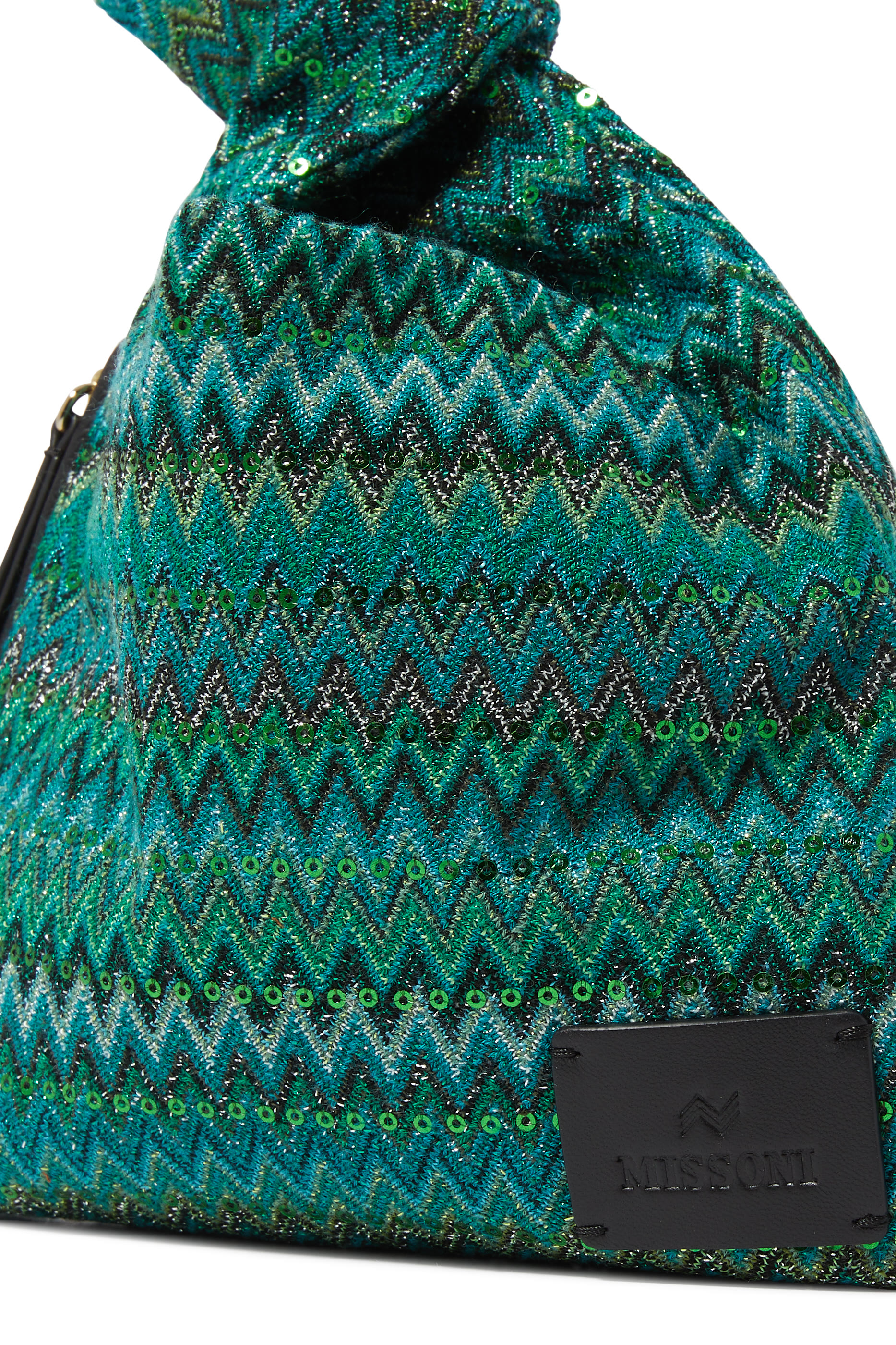 حقيبة  بتصميم حصري بعقدة بنقشة متعرجة راشيل مطرز بالترتر