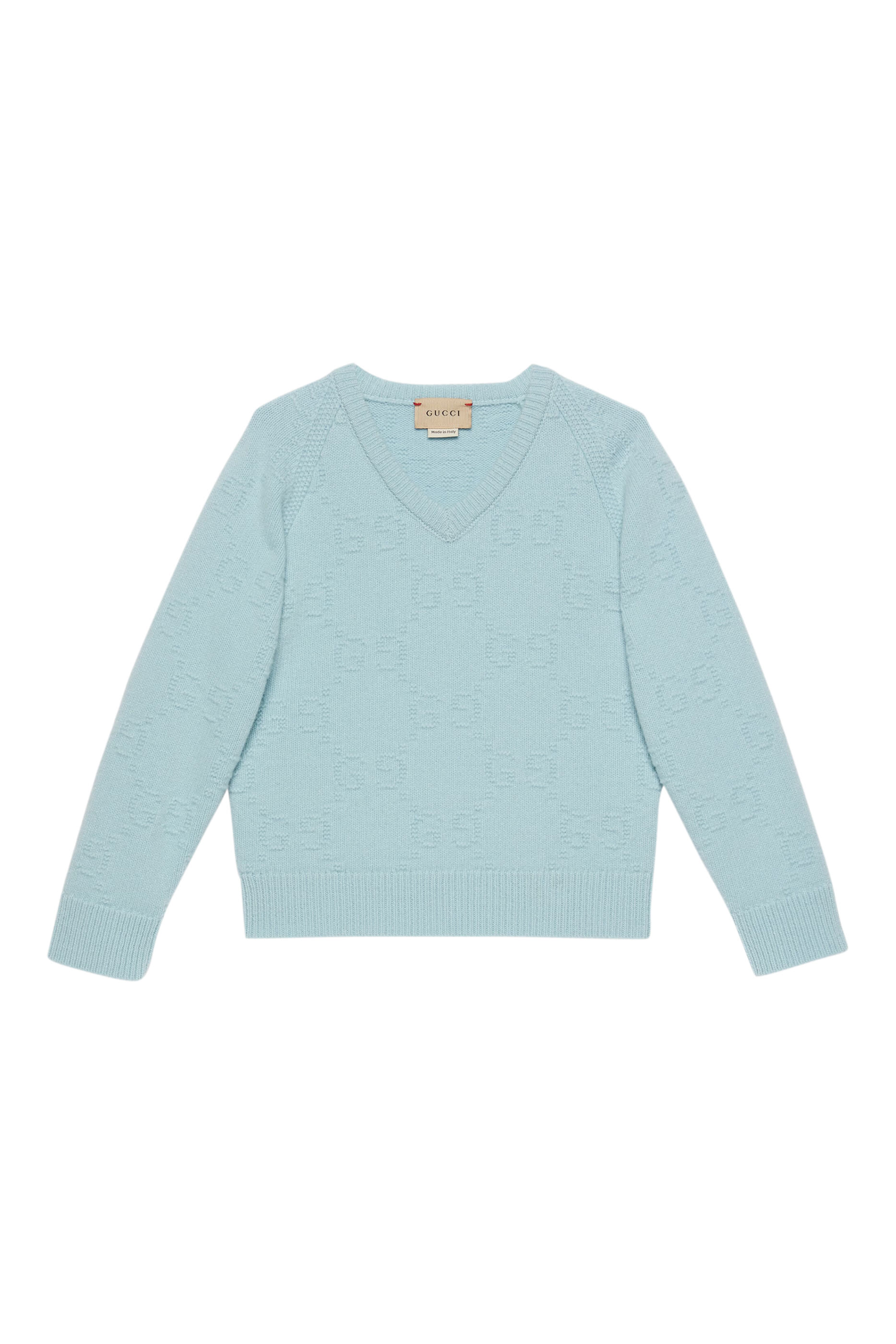 كنزة صوف بحرفي شعار الماركة بتصميم متداخل