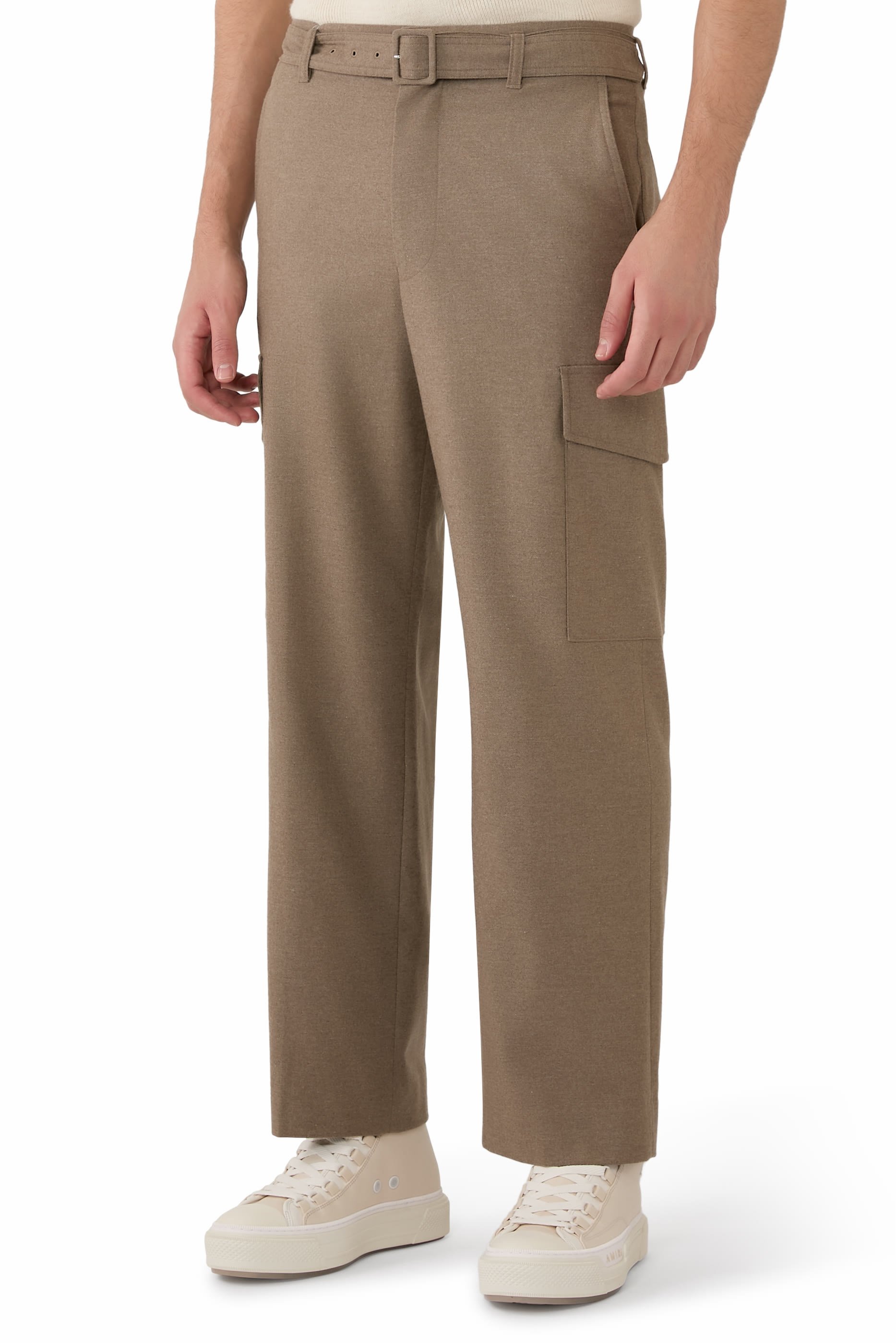 Wool Fulling Flannel Cargo Slacks 