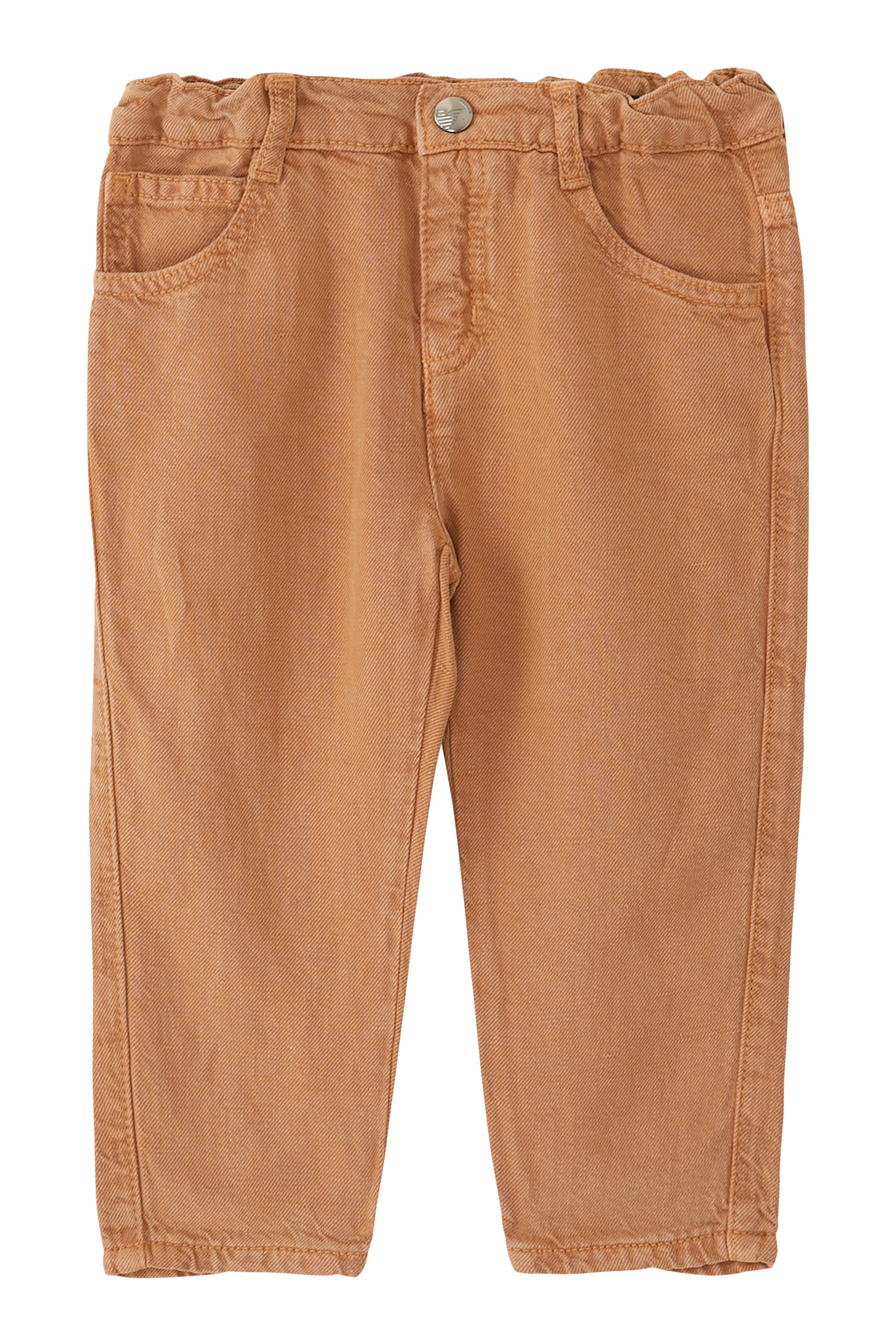 بنطال جينز بتفاصيل شعار الماركة للأطفال