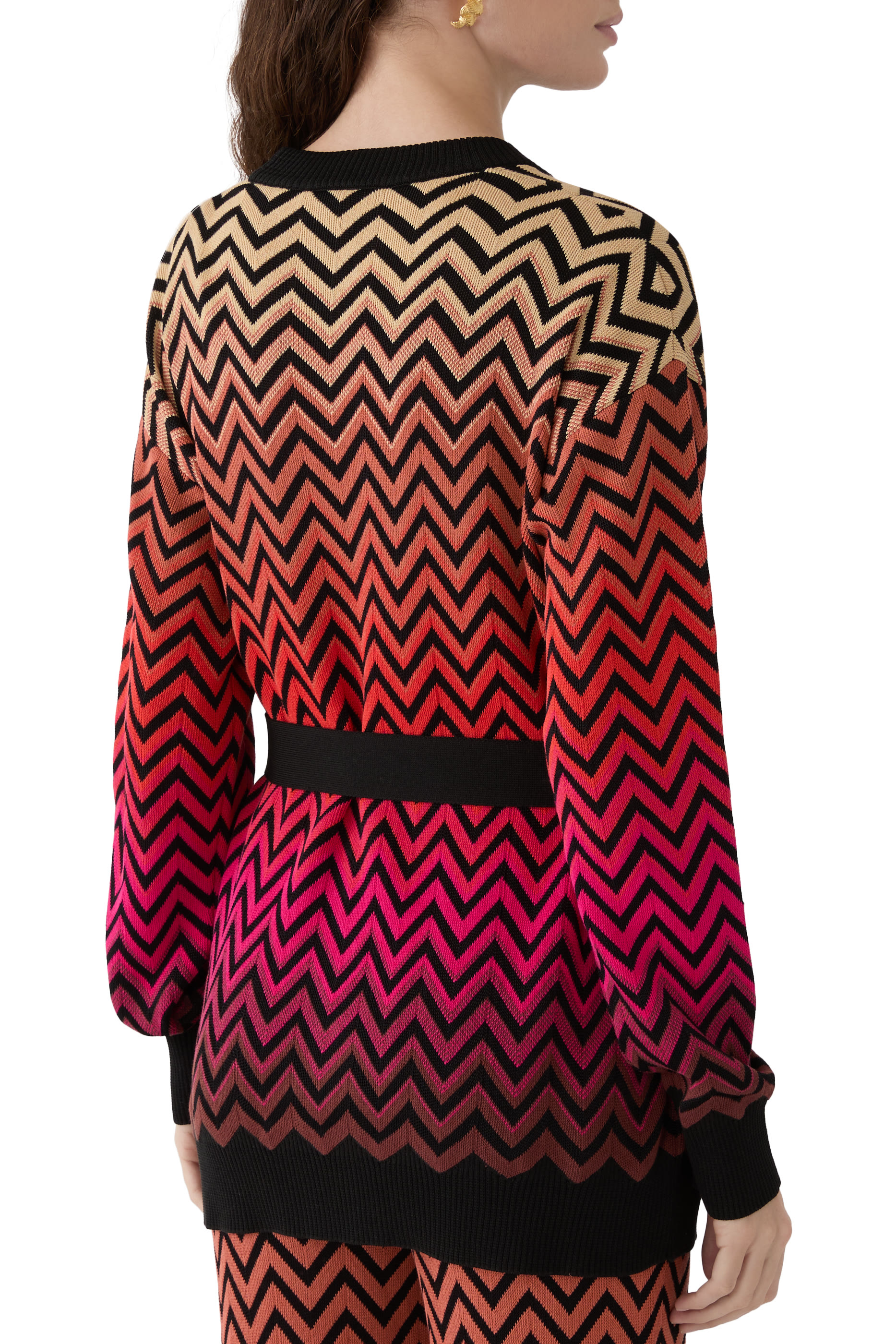 كارديجان بنقشة خطوط شيفرون ولون متدرج