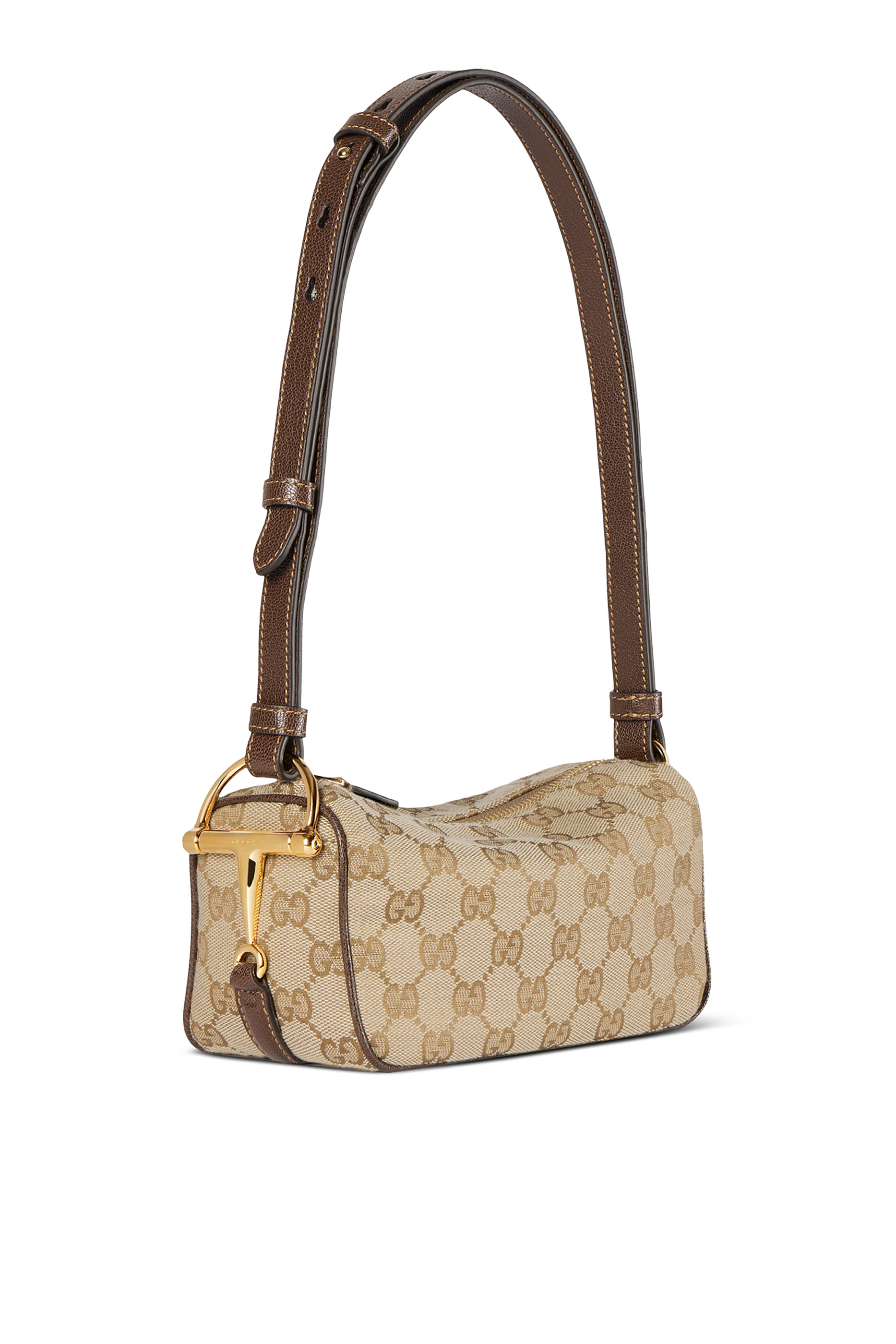 حقيبة صغيرة بحافة بتصميم مقوس وحلية لجام الحصان