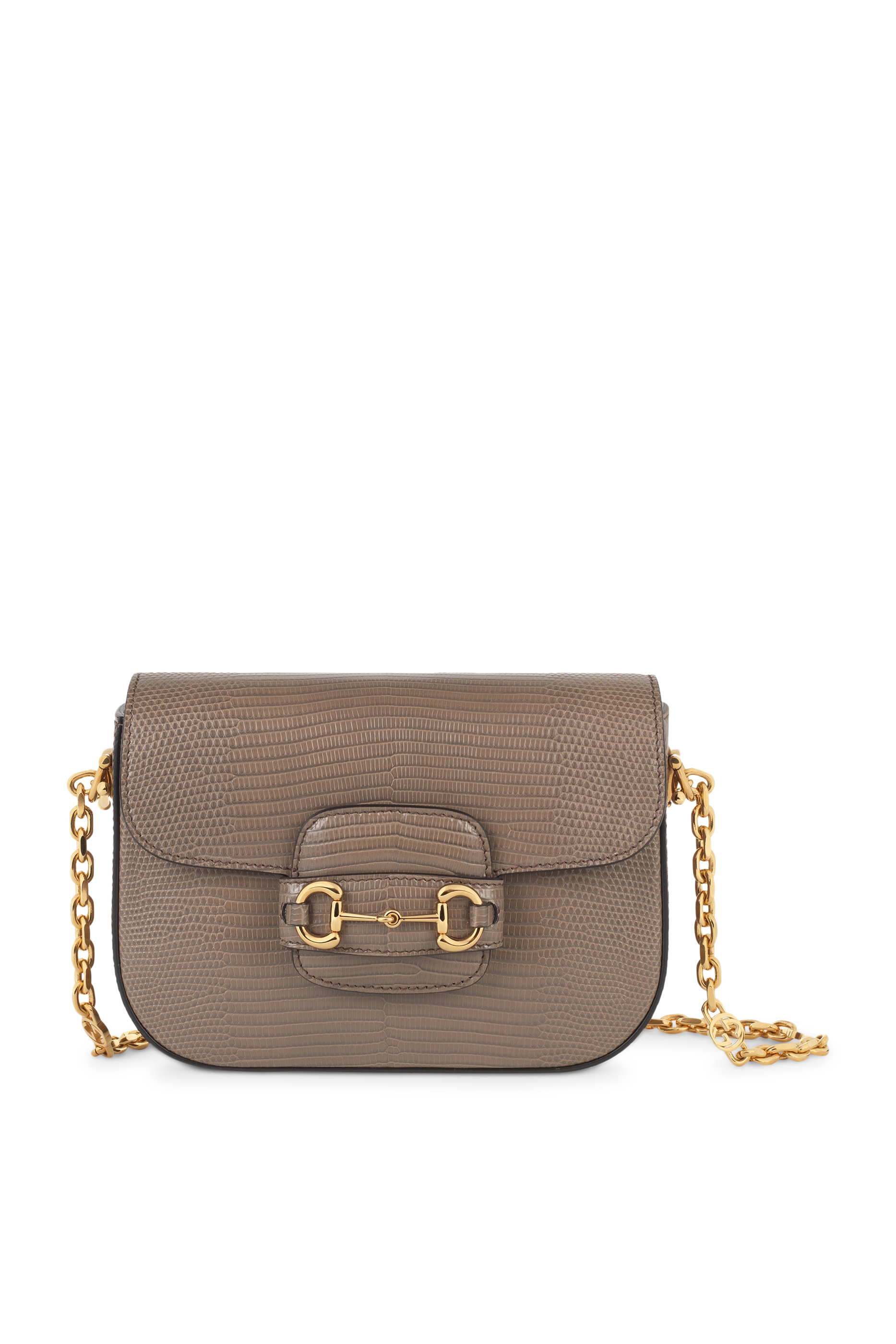 حقيبة 1955 صغيرة بحلية لجام الحصان جلد سحلية