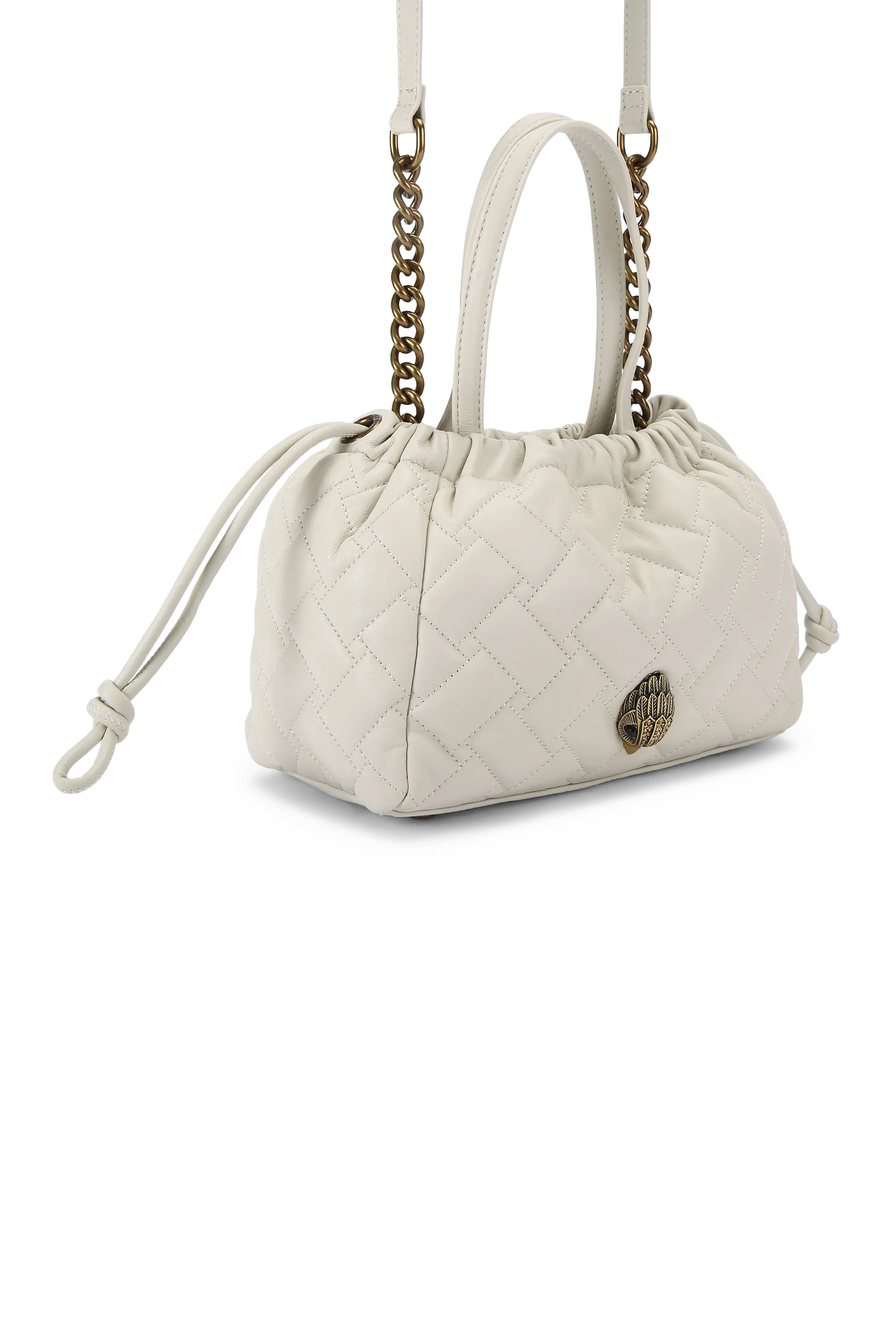 حقيبة يد كنسينغتون صغيرة بأربطة تضييق وشعار الماركة