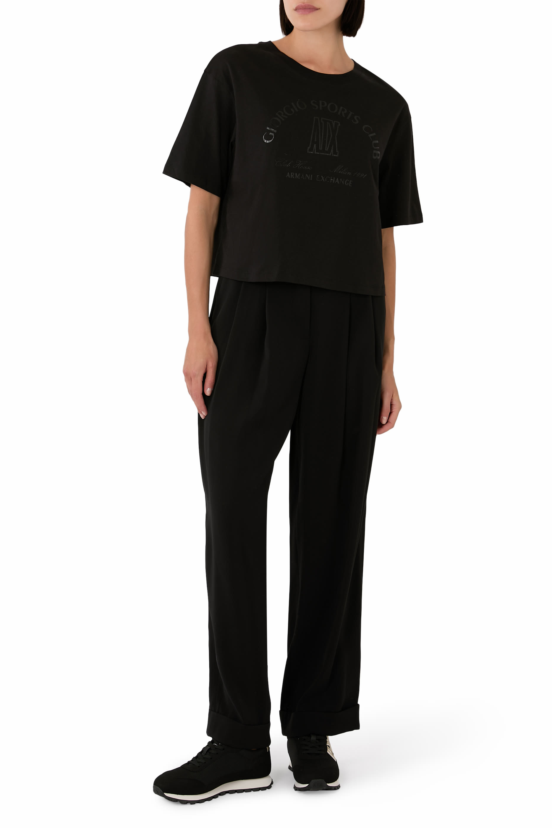  تيشيرت كلاود هاوس قصير بشعار الماركة