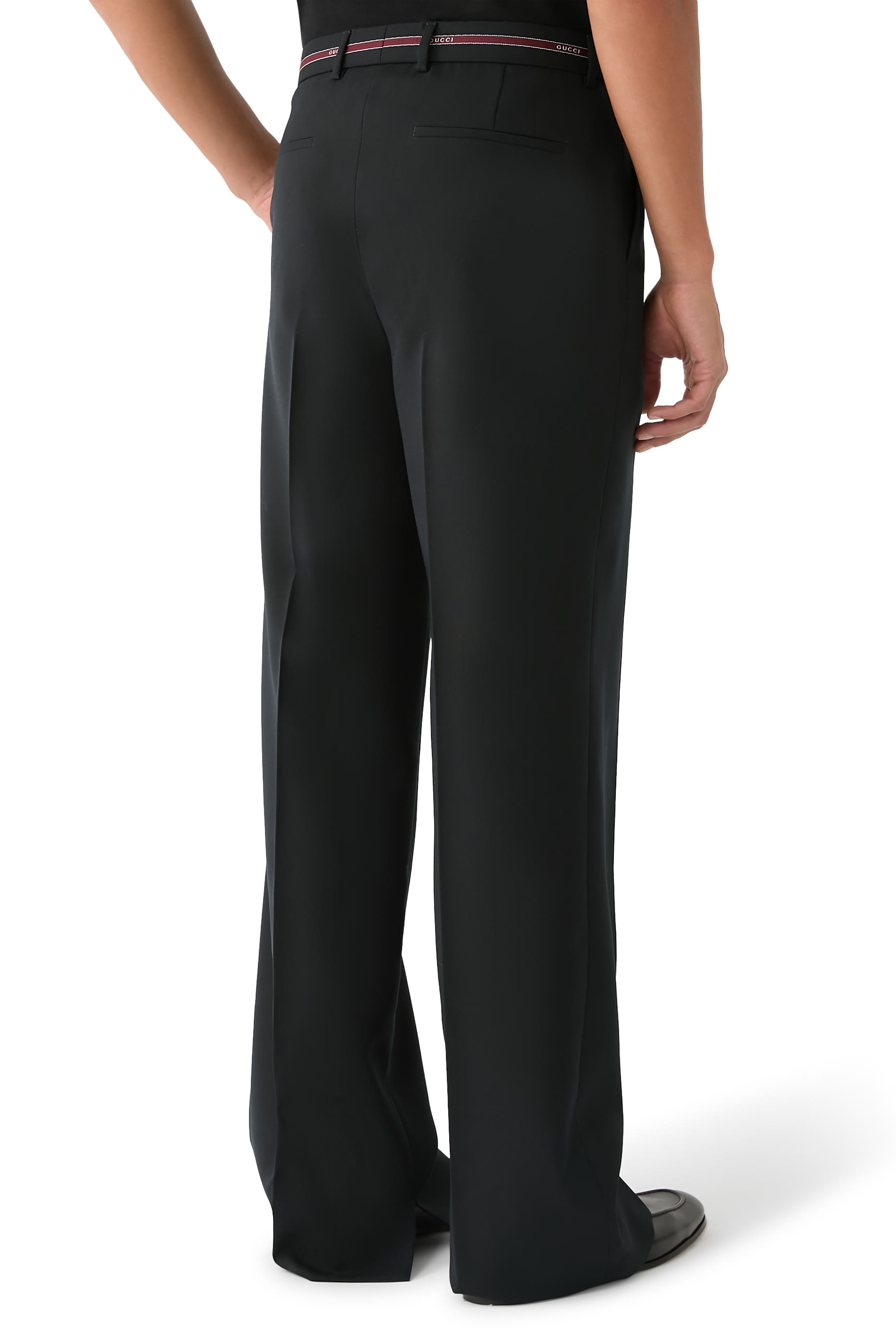 بنطال سيلفدج بتفاصيل شعار الماركة صوف