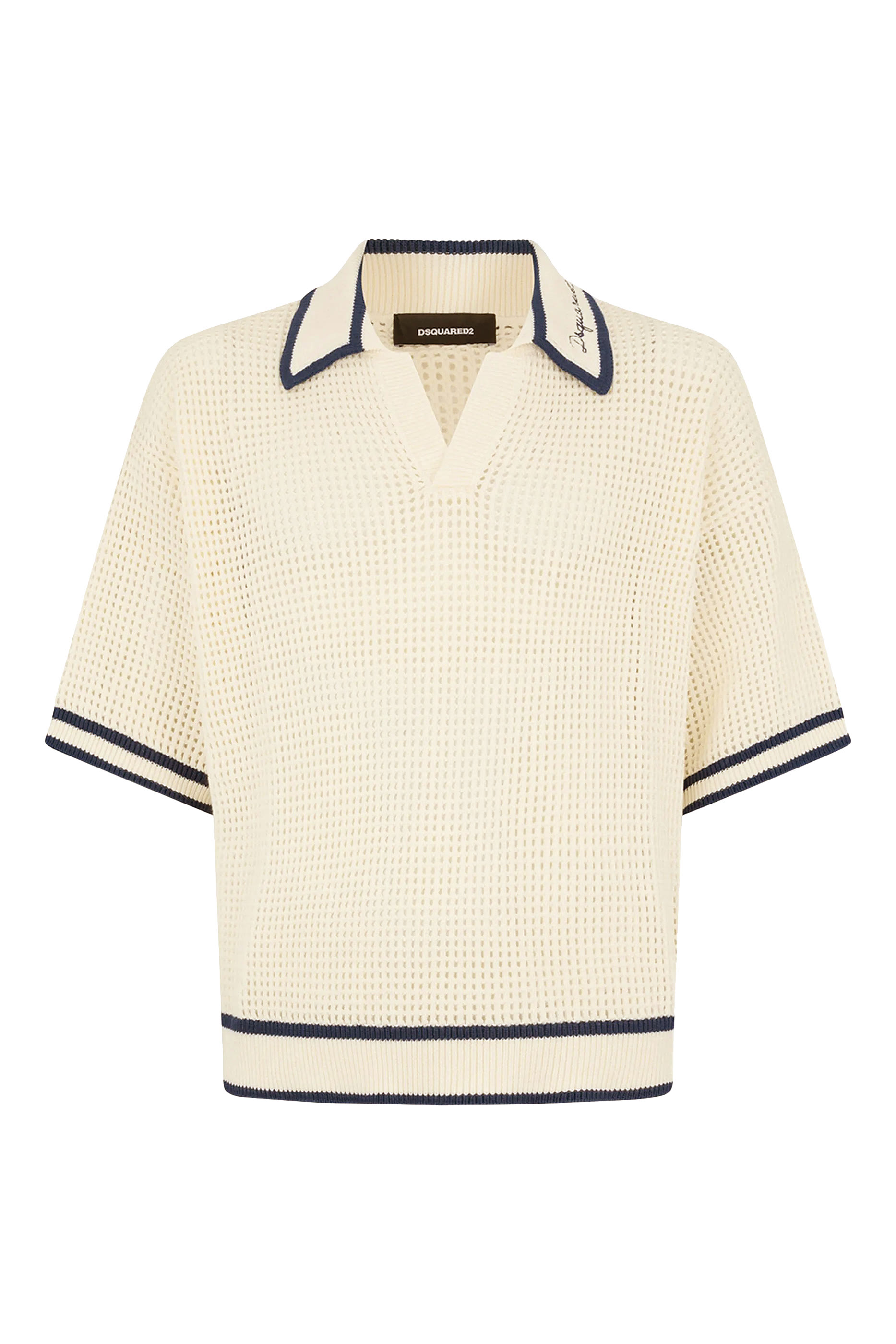 قميص بولو نسيج بفتحات