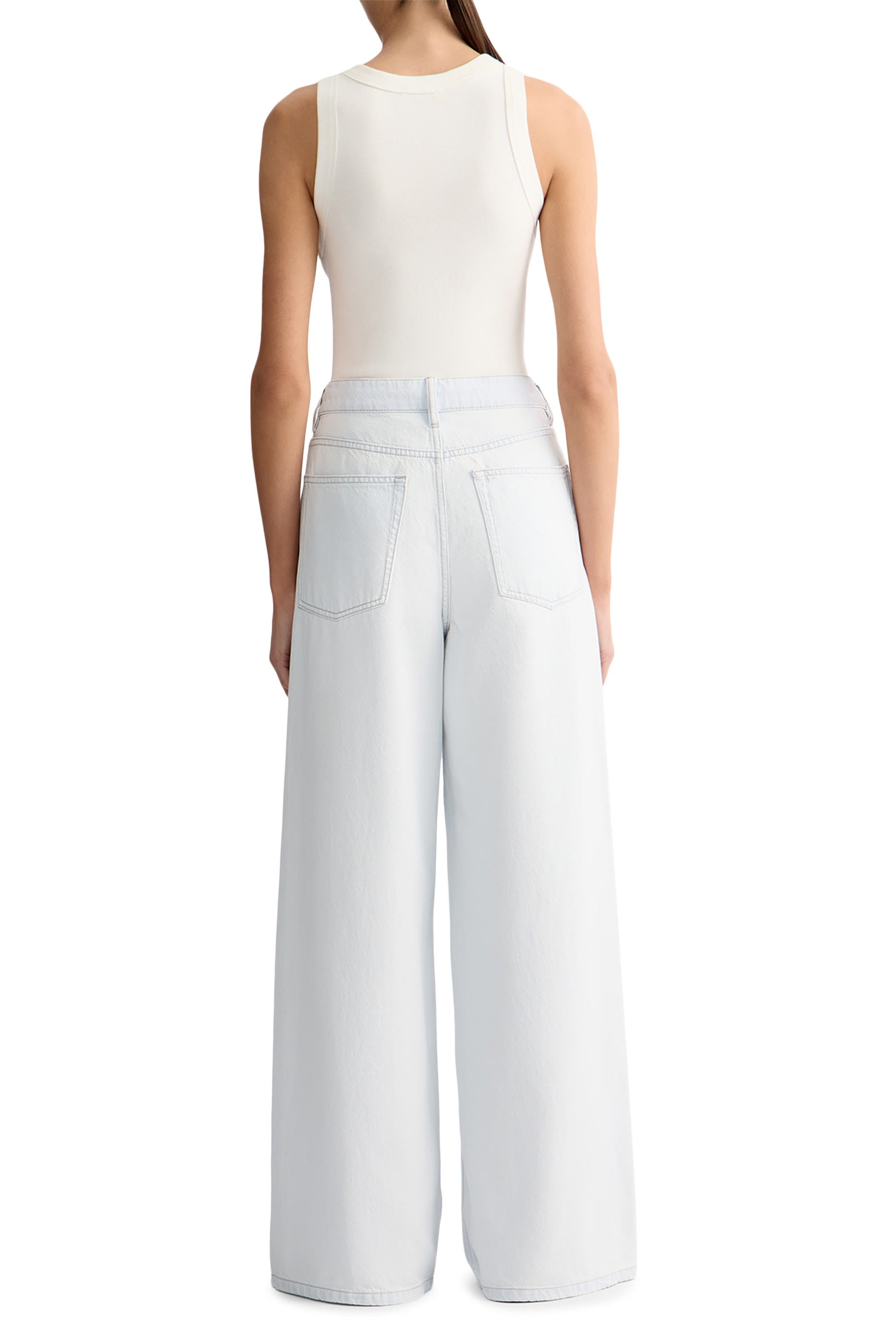 بنطال جينز 433 بقصة ساق واسعة وخصر منخفض قطن عضوي